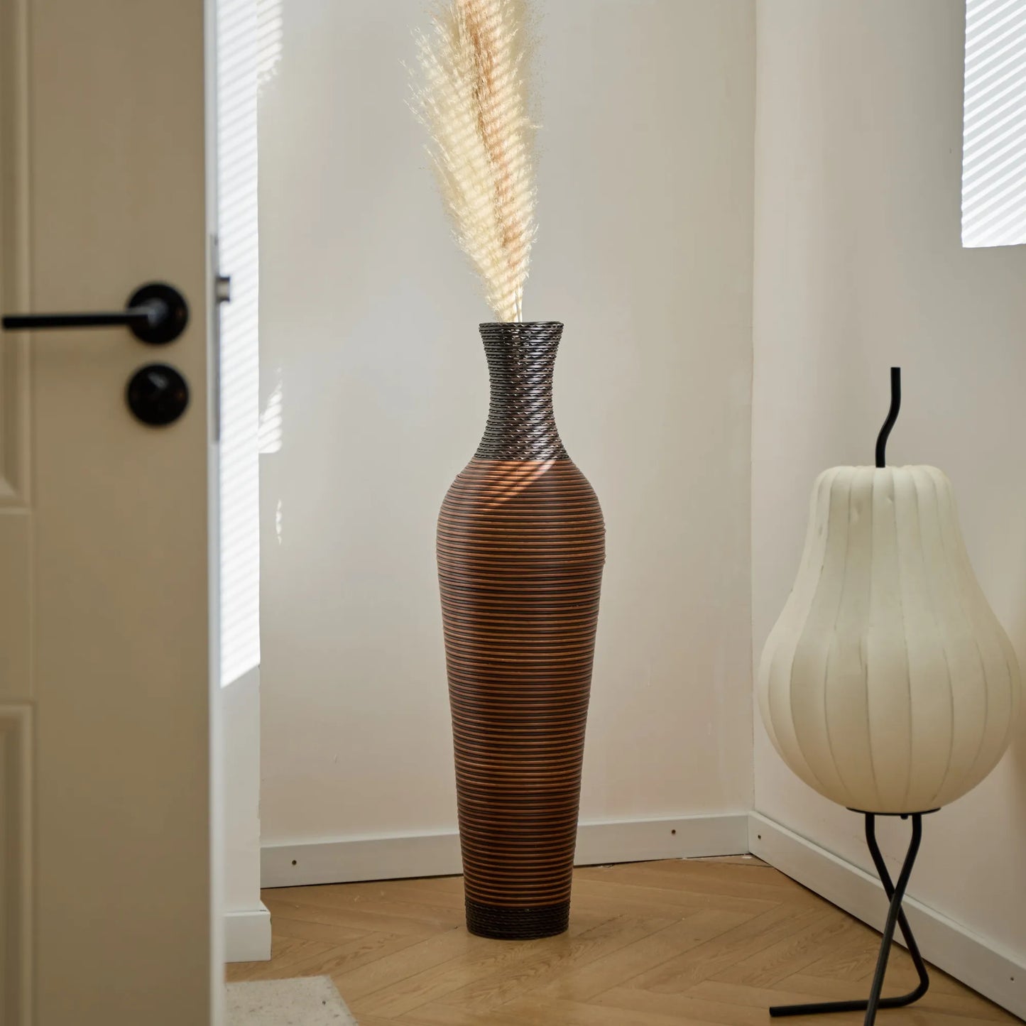 39' Tall Standing Designer Floor Vases with Elegant Two-Tone Dark Brown Finishes - Ideal for Decorating Living Rooms, Bedrooms, Entryways Perfect for – view 8