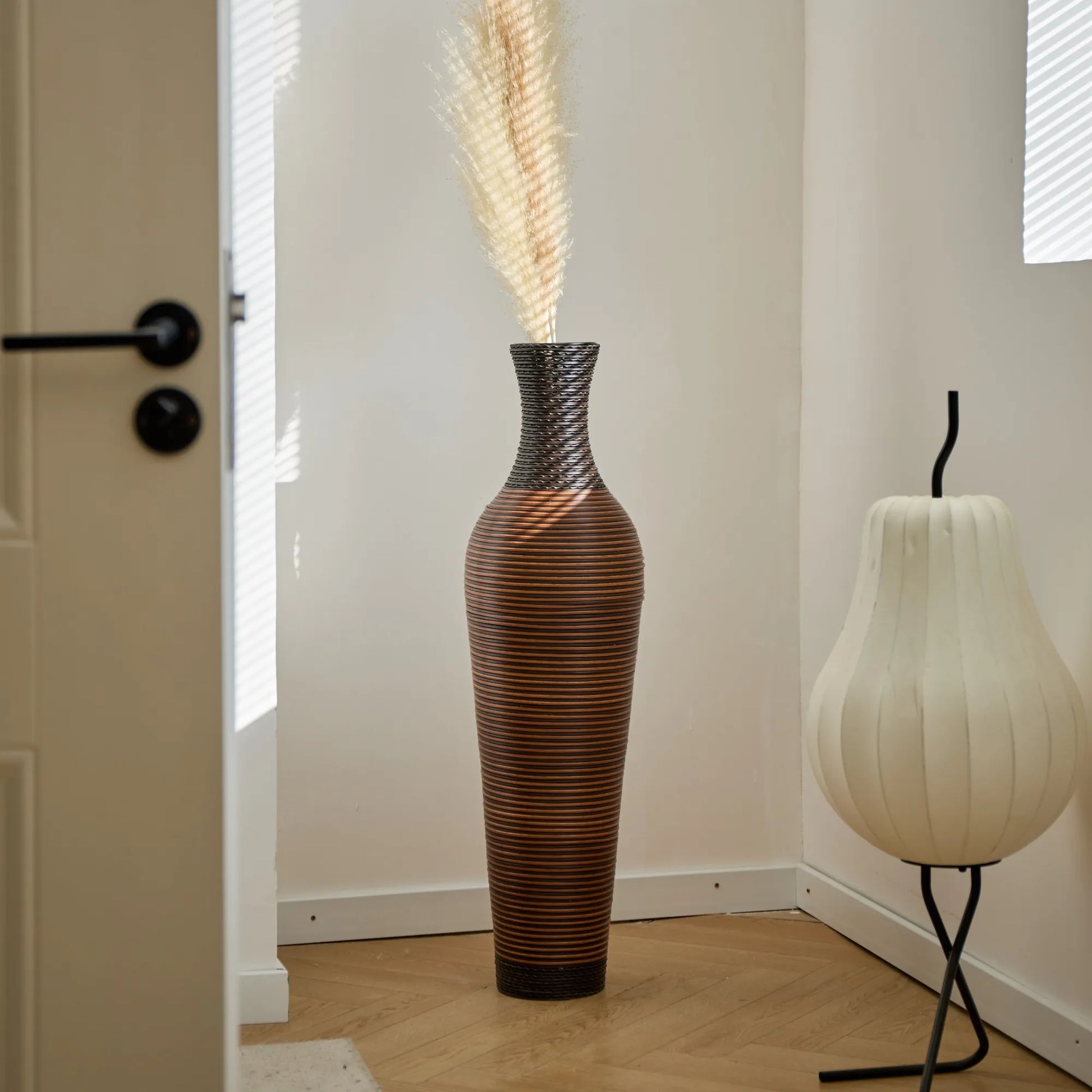 39' Tall Standing Designer Floor Vases with Elegant Two-Tone Dark Brown Finishes - Ideal for Decorating Living Rooms, Bedrooms, Entryways Perfect for – view 8
