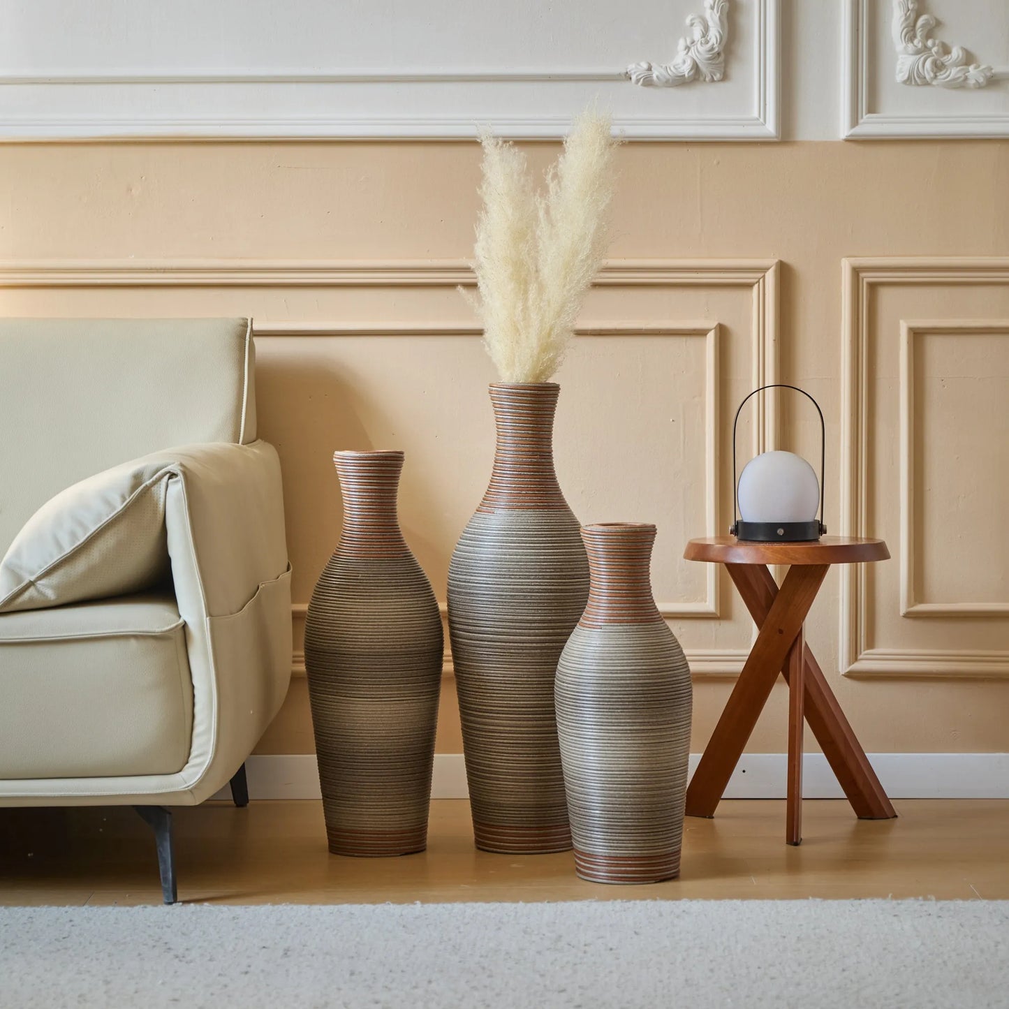 Desktop Vase, Brown Decorative Floor Vase, Classic and Neat Floor Vase, High Independent Flower Stand, Artificial Vine Vase, PVC Floor Vase, Home – view 8
