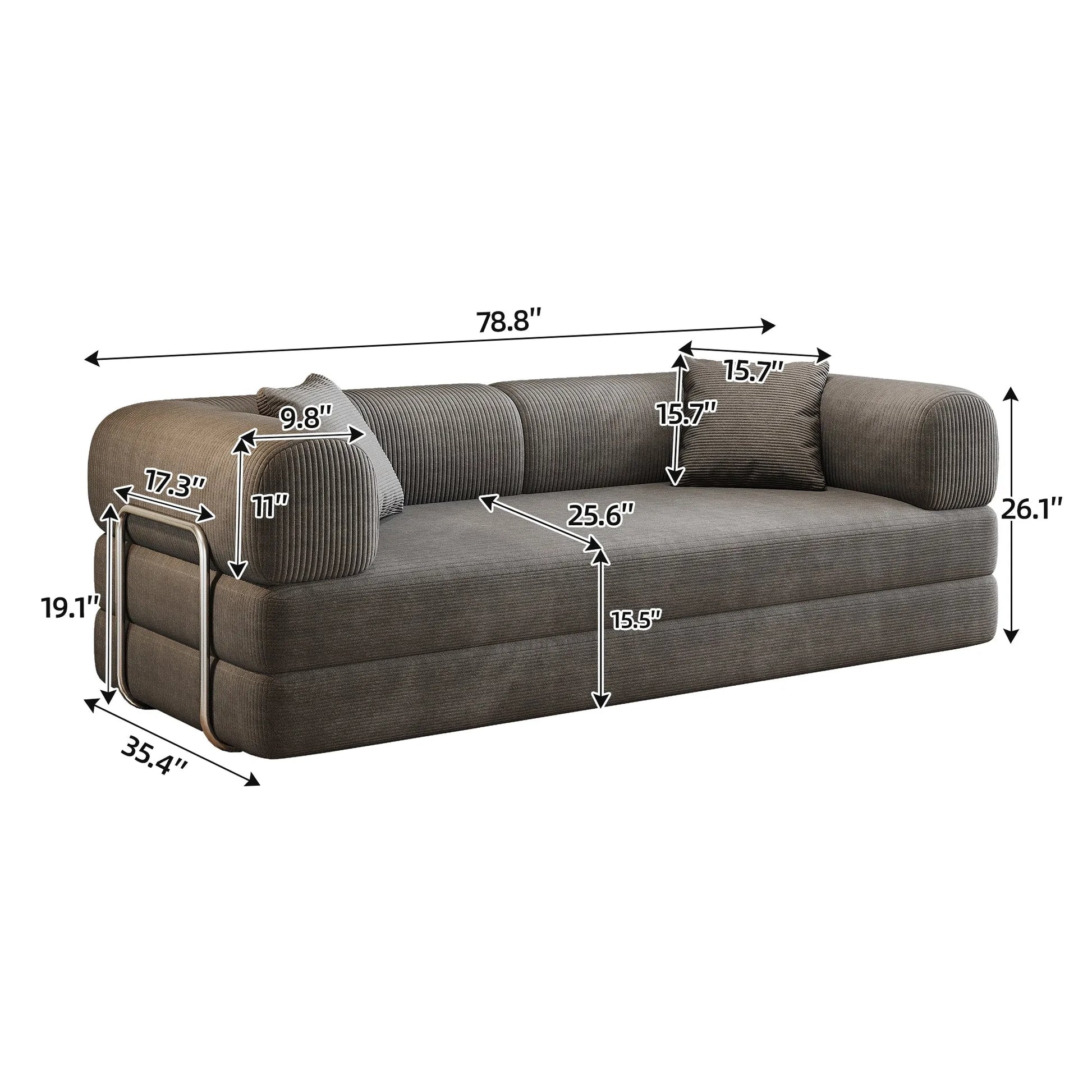 78.8' Compression Sofa,Convertible Floor Sofa Bed-with Pillow Back Support Armrest,Comfy Futon Couch Sleeper Bed,Loveseats Boneless Modular Sectional – view 8