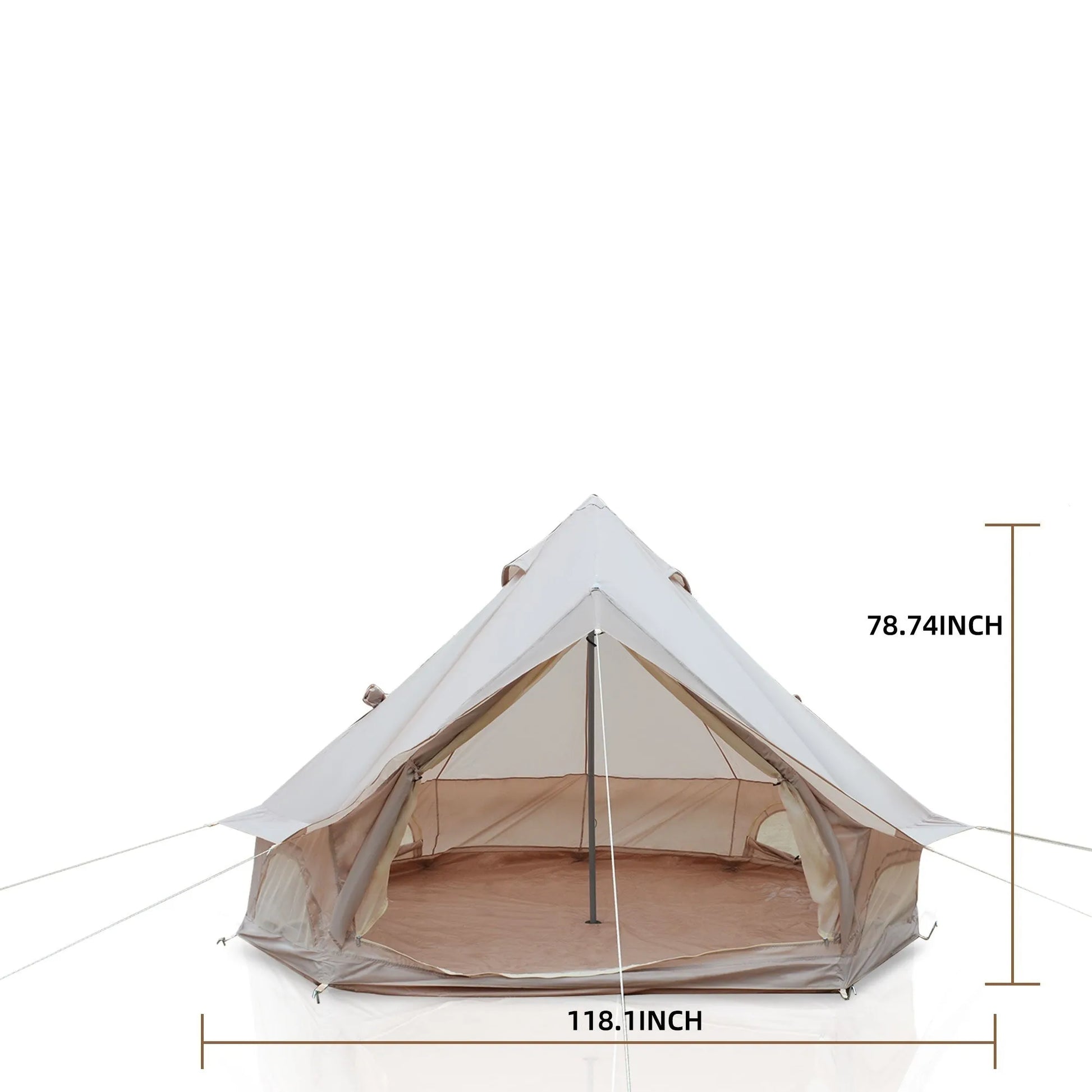 Oxford Bell Tent for Family Camping - Spacious 9.8ft Yurt with Stove Jack, Large Glamping Tents for 3-4 People, 4 Season Oxford Hot Tent Shelter Beige – view 8