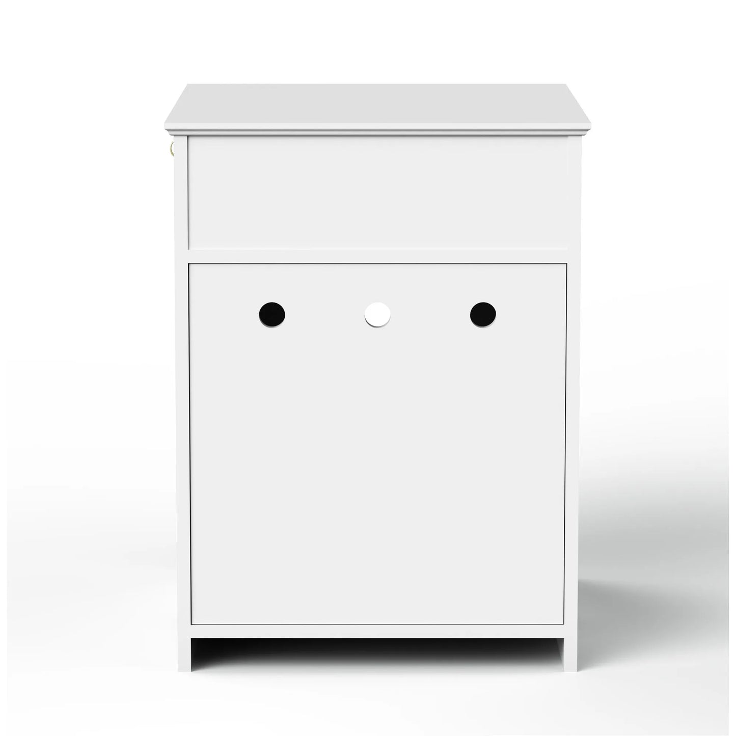 White Wooden Pet House Cat Litter Box Enclosure with Drawer and Side Table, Indoor Cat Home Nightstand for Small Cats, MDF Construction, 18.9'' W x – view 8