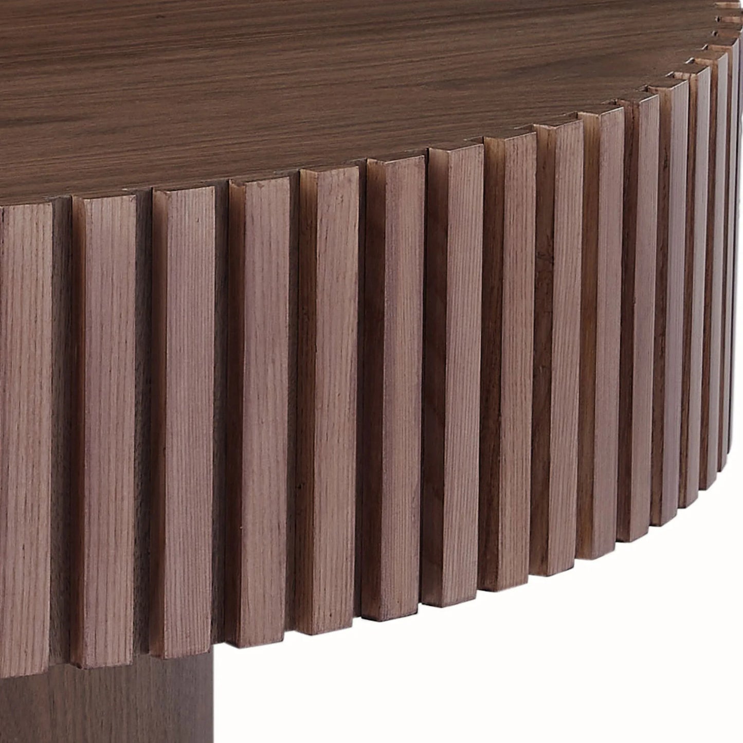 31.49'' Round Coffee Table Small Coffee Table for Apartment, Modern Living Room Coffee Table with Sturdy Pedestal,WALNUT (Same Sku:W876P243947) – view 8