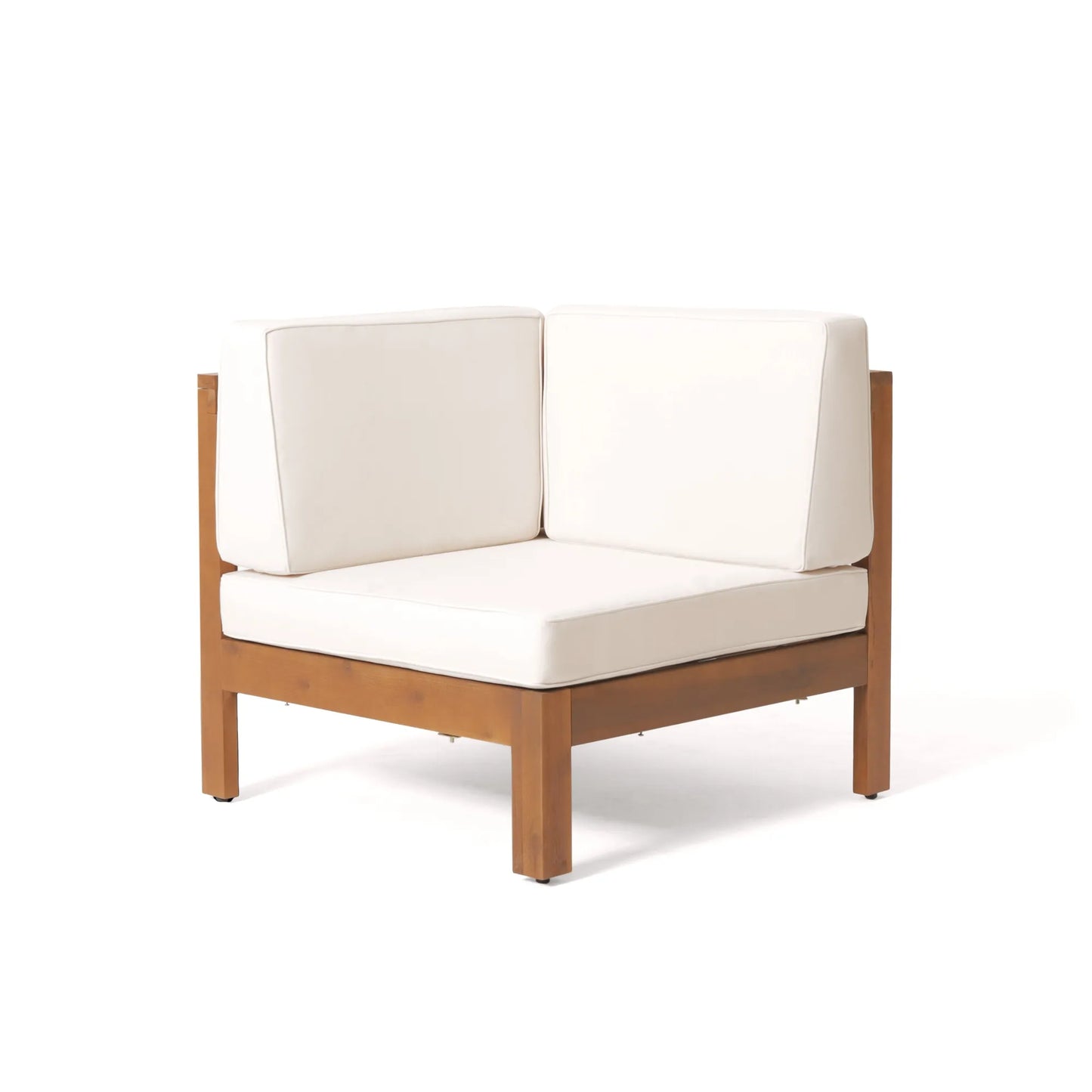 OUTDOOR WOODEN SECTIONAL SET WITH CUSHIONS, BEIGE – view 9