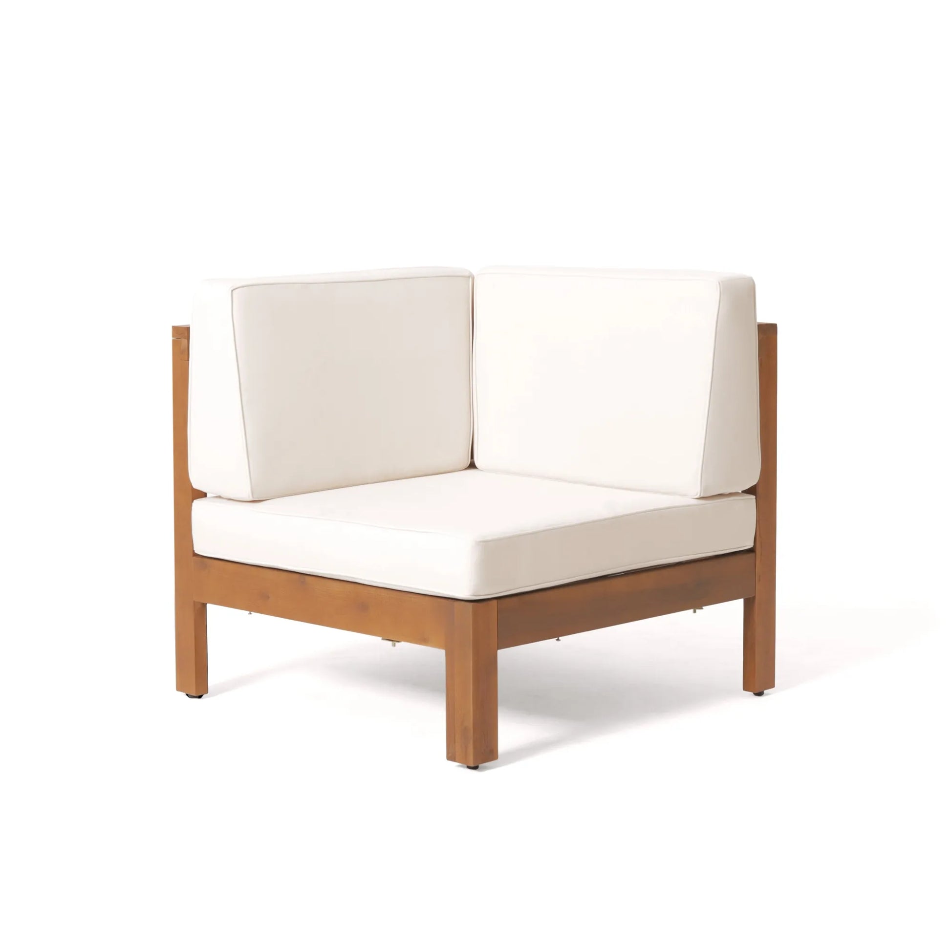 OUTDOOR WOODEN SECTIONAL SET WITH CUSHIONS, BEIGE – view 9