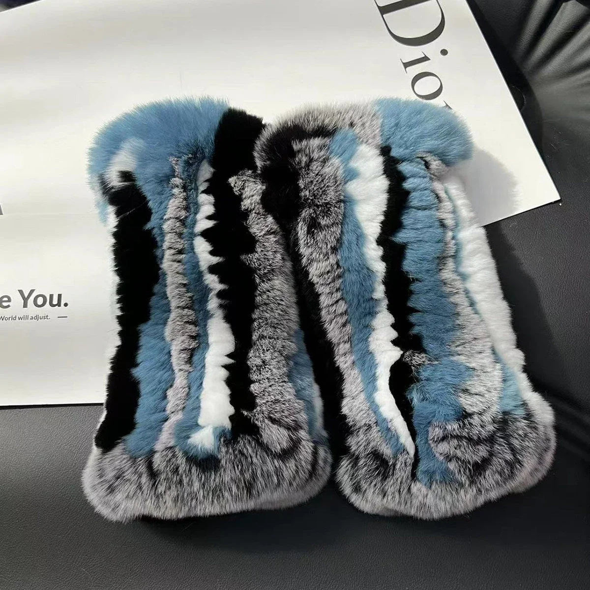 Women's Genuine Rex Rabbit Fur Fingerless Gloves