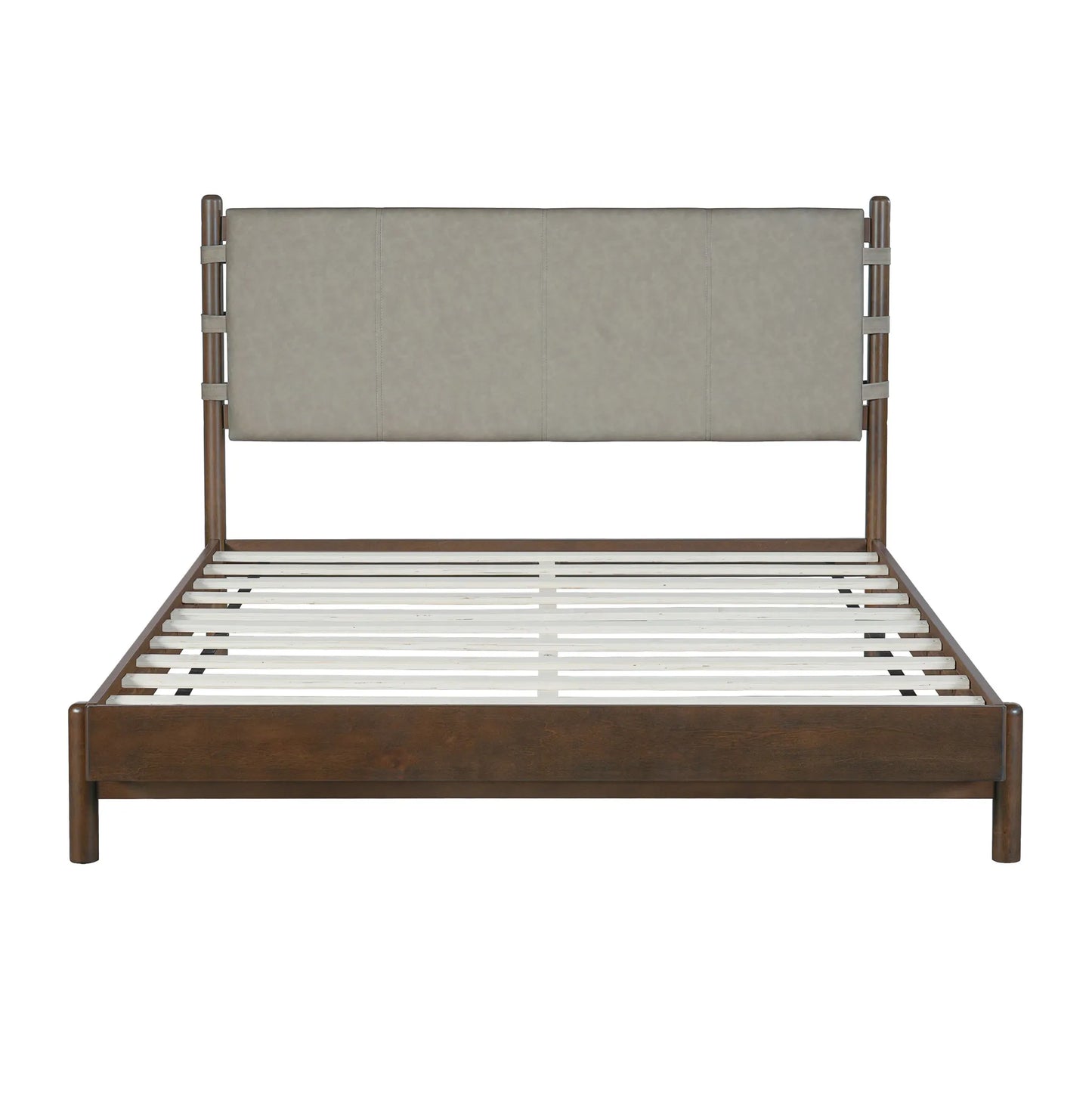 Modern Queen Bed Frame Set with 2 Nightstands, Light Gray Wood Platform Bed with Headboard and Matching Bedside Tables for Bedroom – view 9