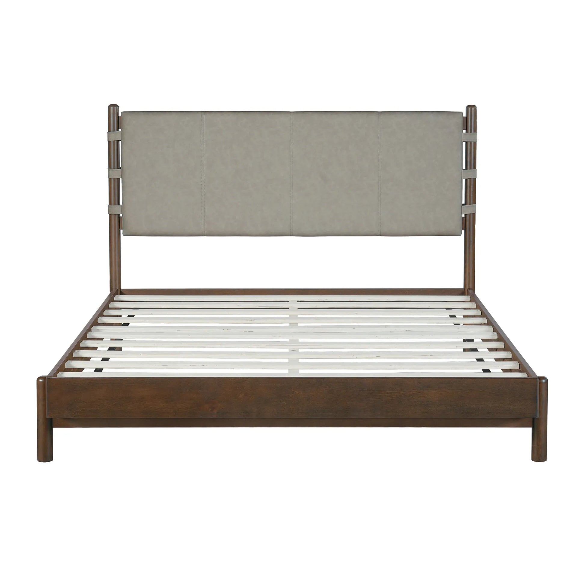 Modern Queen Bed Frame Set with 2 Nightstands, Light Gray Wood Platform Bed with Headboard and Matching Bedside Tables for Bedroom – view 9