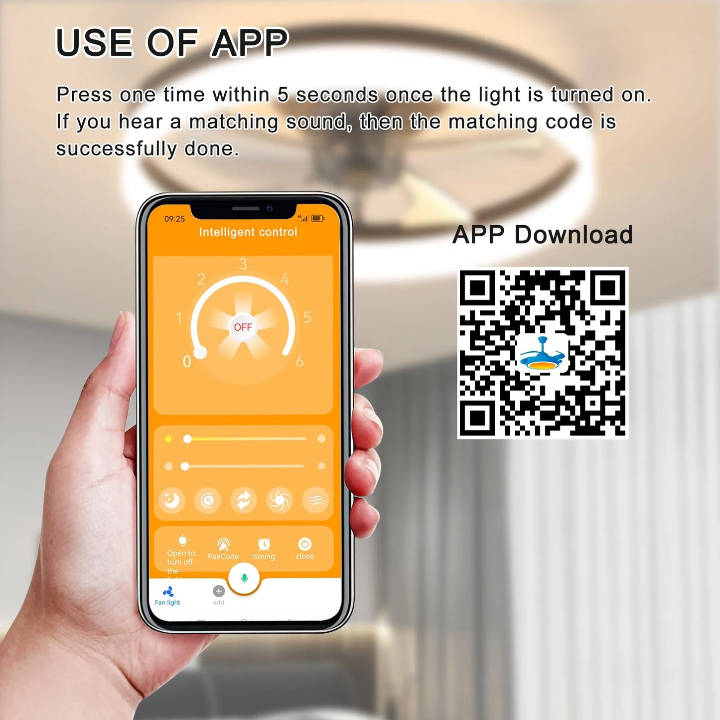 Ceiling Fans with Lights Dimmable LED Embedded installation of thin modern ceiling fans(Rose Gold) – view 9