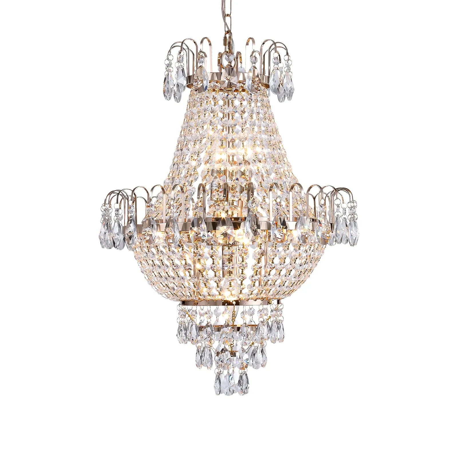 Gold Crystal Chandeliers,Large Contemporary Luxury Ceiling Lighting for Living Room Dining Room Bedroom Hallway – view 9