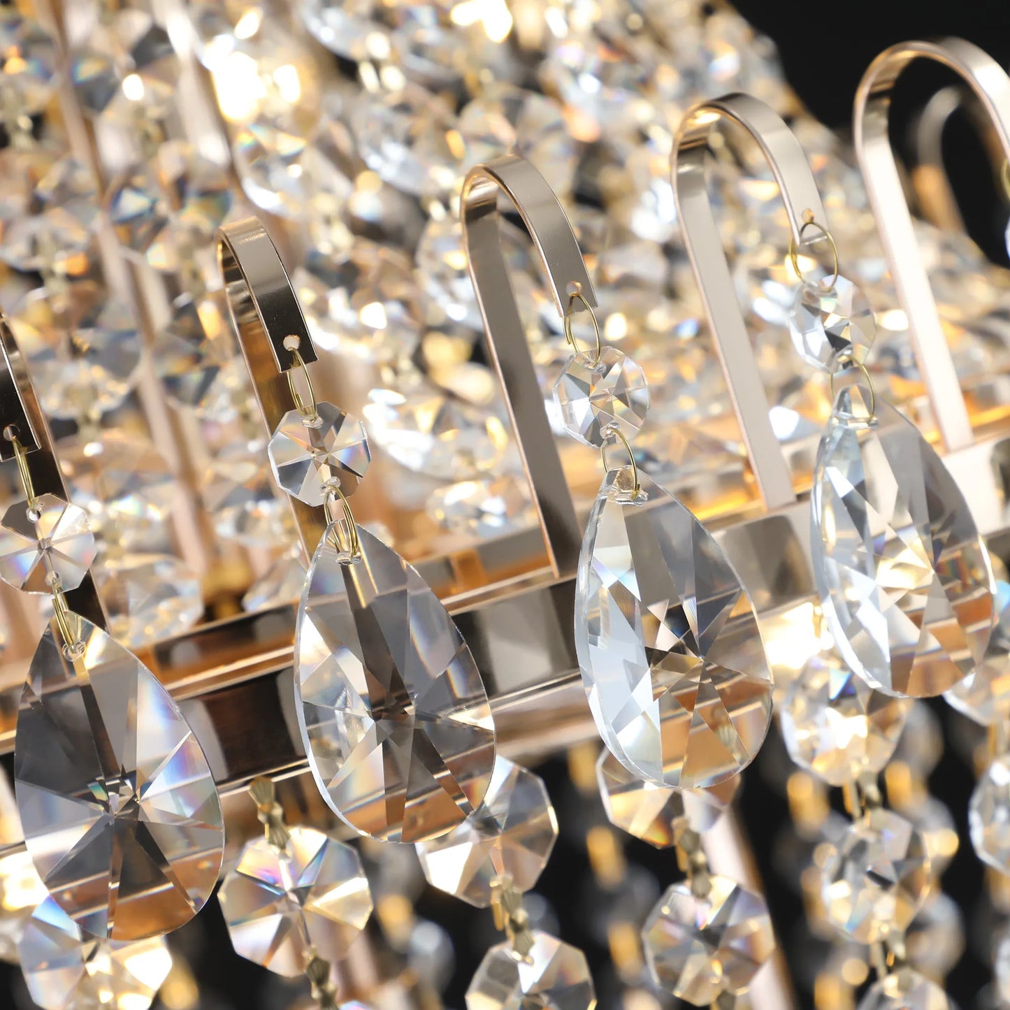 Gold Crystal Chandeliers,Large Contemporary Luxury Ceiling Lighting for Living Room Dining Room Bedroom Hallway (Without Bulb) – view 9