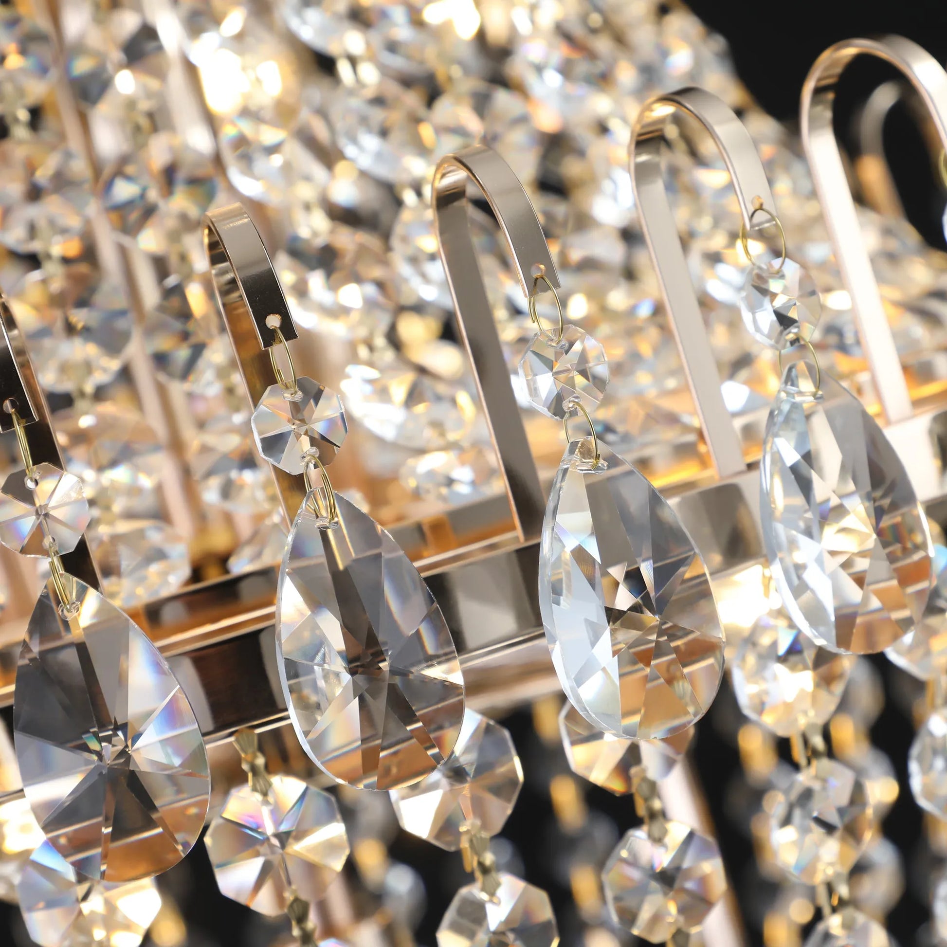 Gold Crystal Chandeliers,Large Contemporary Luxury Ceiling Lighting for Living Room Dining Room Bedroom Hallway (Without Bulb) – view 9