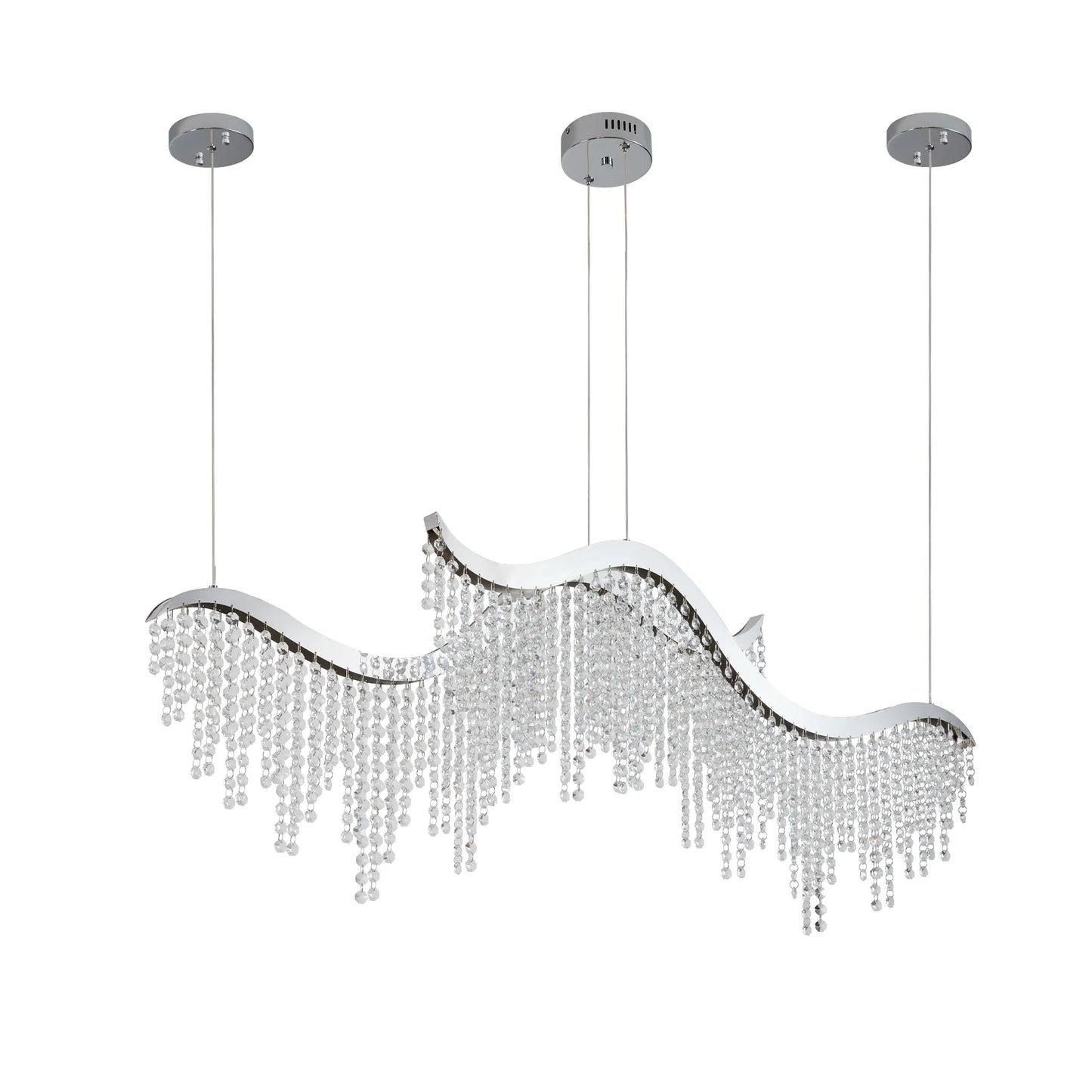 36-inch Modern Wave LED Crystal Chandelier - Adjustable Color Temperature 3000K/4000K/6000K - Adjustable Height - Elegant Chandelier for Living Room – view 9