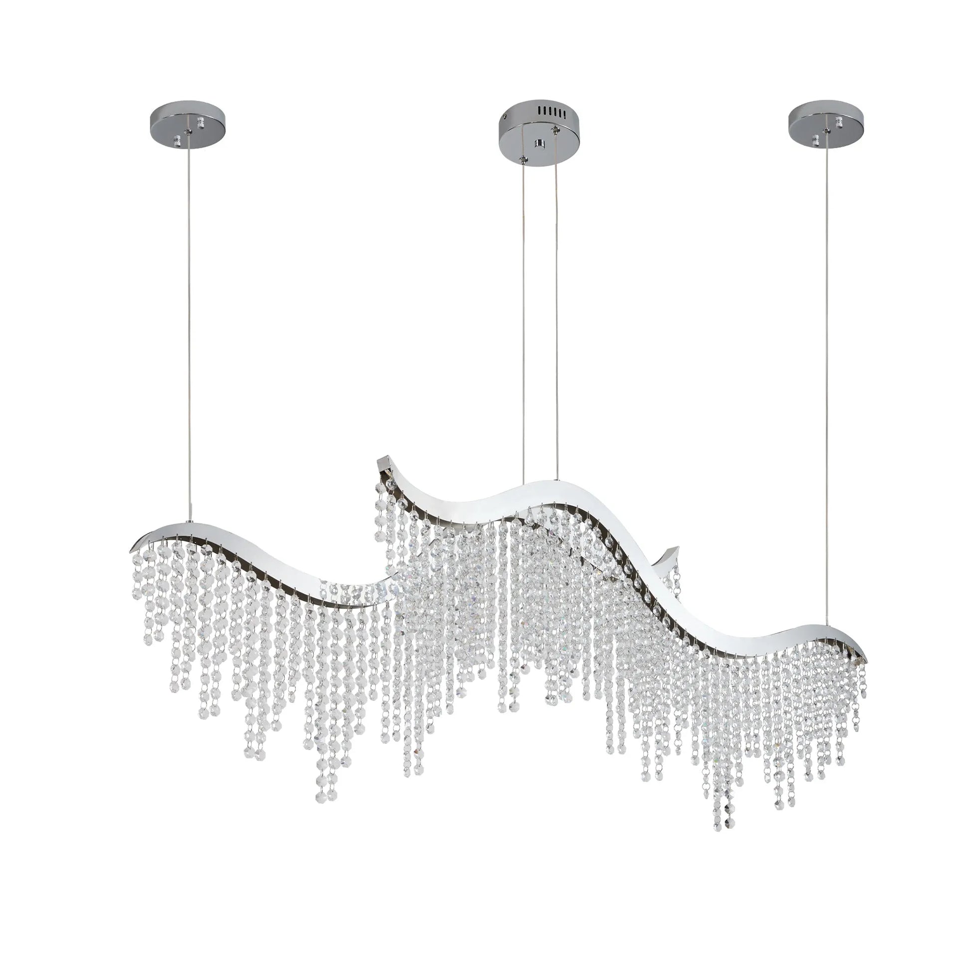 36-inch Modern Wave LED Crystal Chandelier - Adjustable Color Temperature 3000K/4000K/6000K - Adjustable Height - Elegant Chandelier for Living Room – view 9