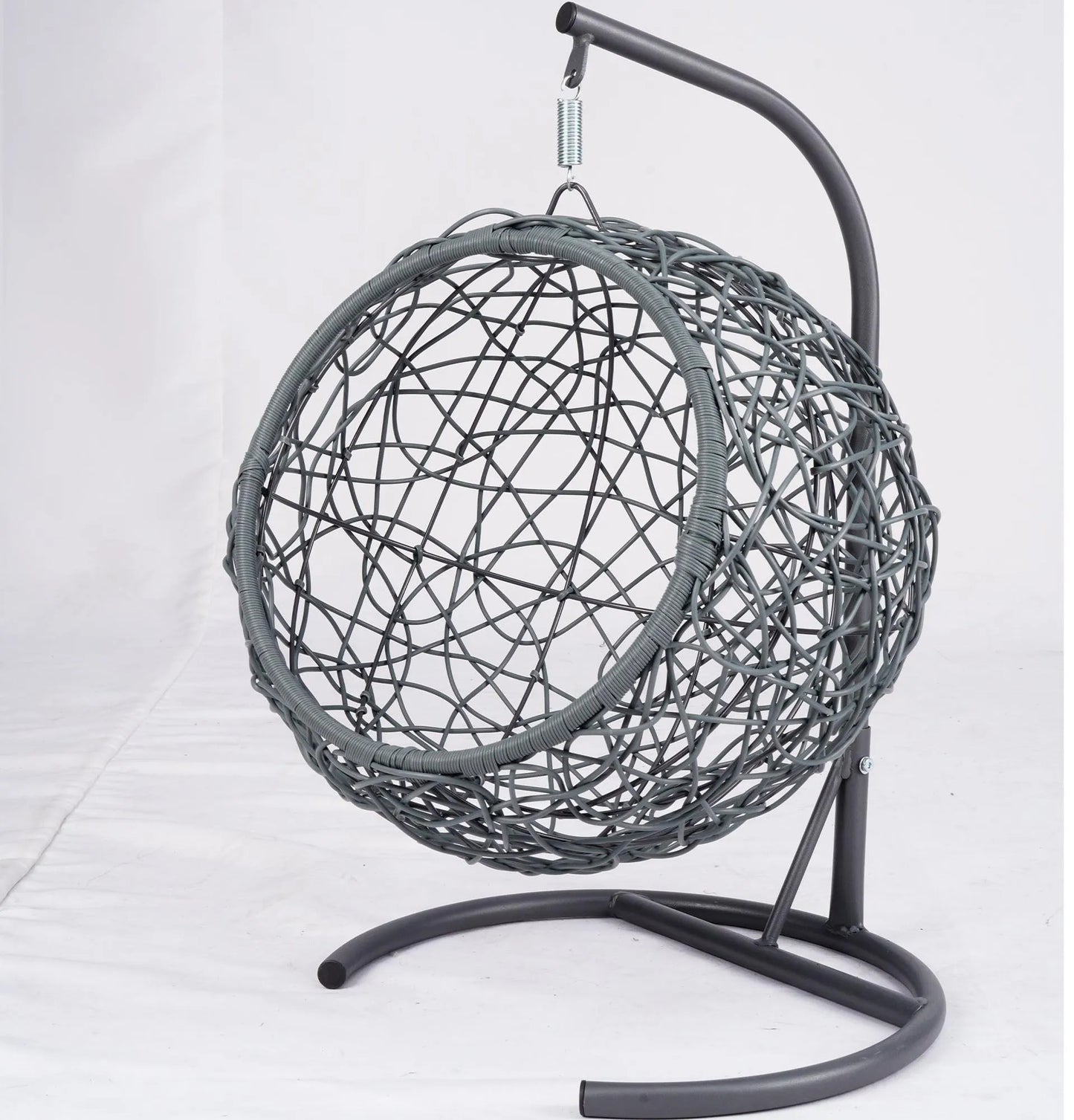 Cat Swing Bed with Stand & Cushion, Cat Egg Chair with Rattan Wicker Appearance, Indoor Hanging Swinging Cat Bed for Cats, Small Dogs, and Small – view 9