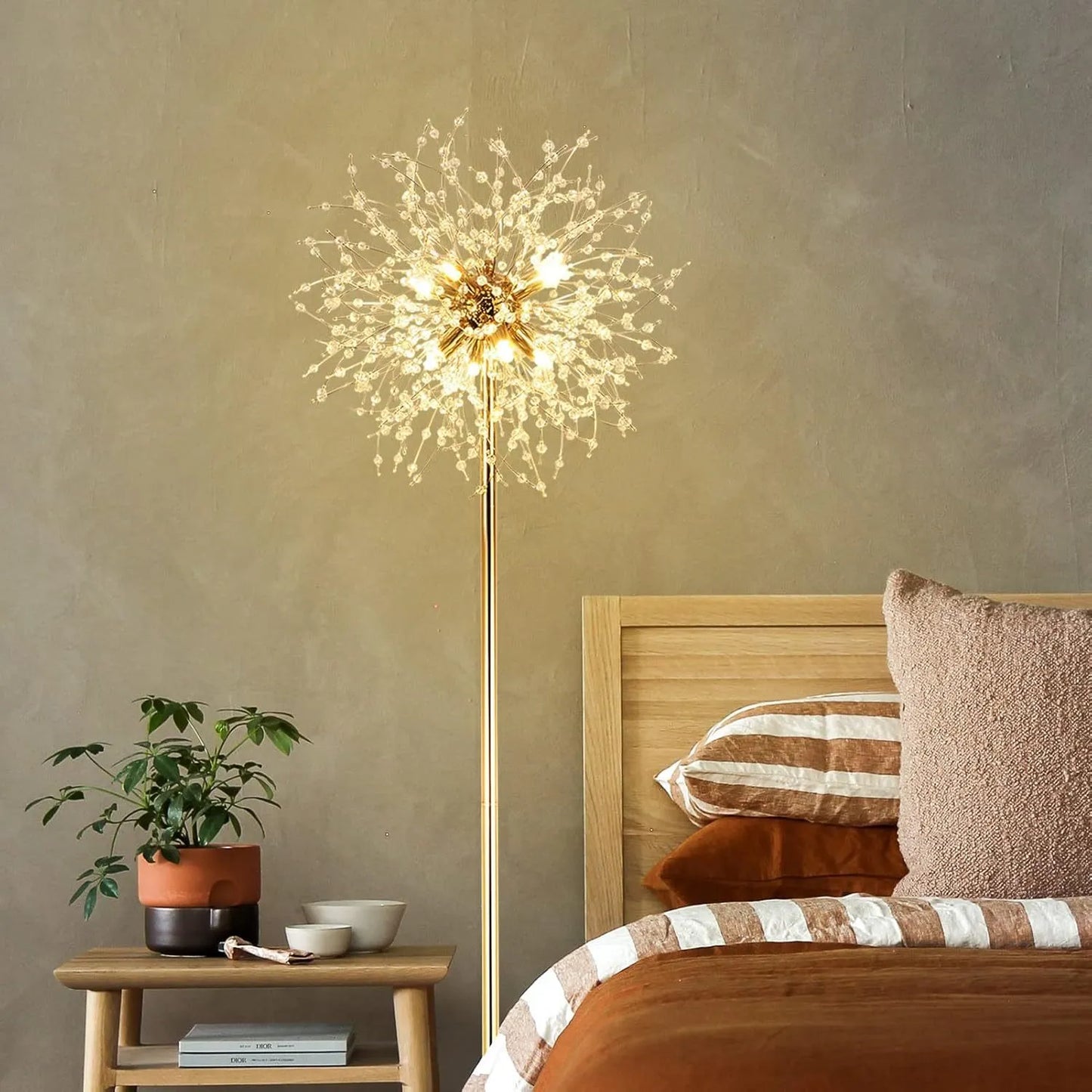 69 inch Crystal Floor Lamp, Modern Standing Lamp with K9 Crystal, LED Floor Lamp with On/Off Foot Switch, Metal Tall Pole Lamp for Living Room, Girls – view 9