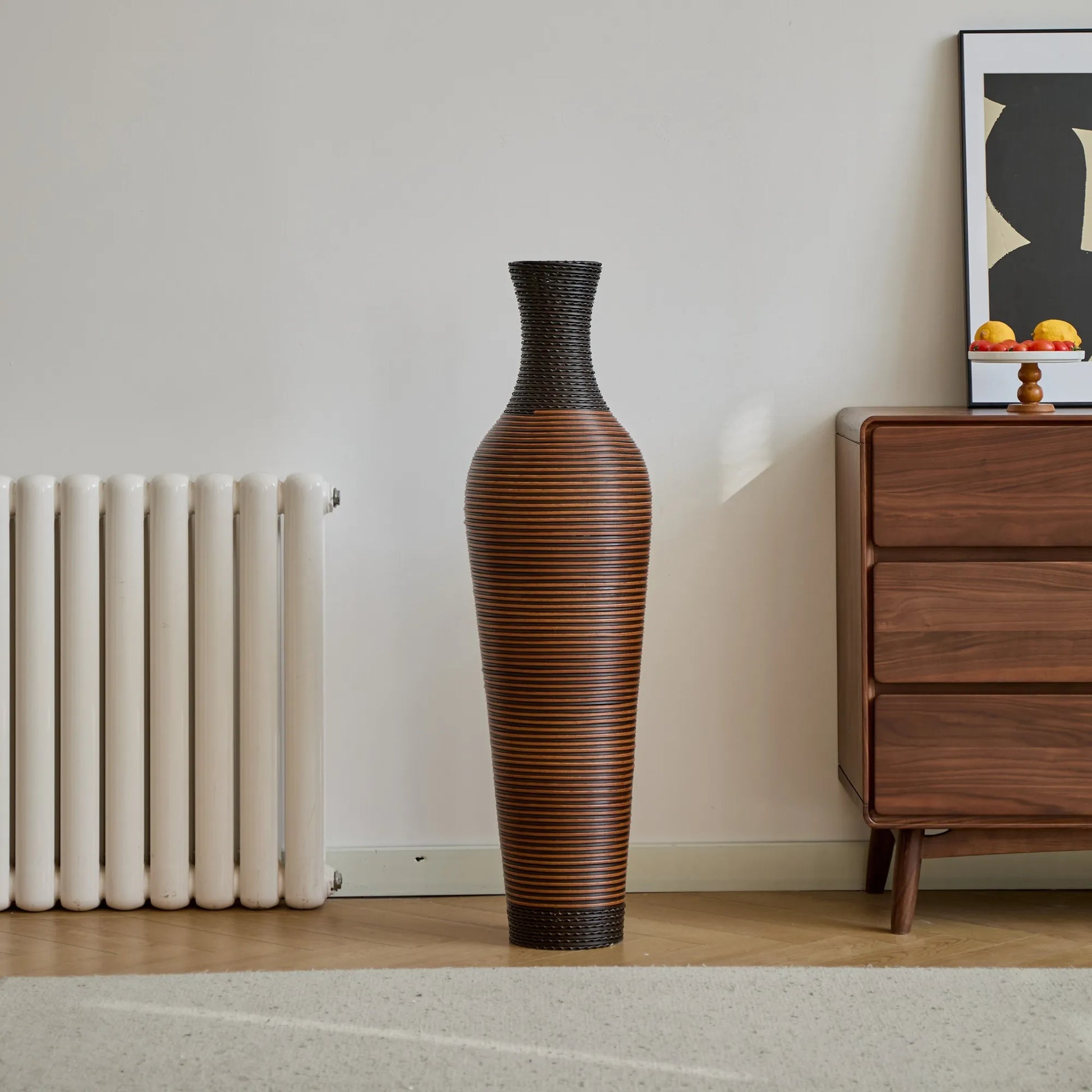 39' Tall Standing Designer Floor Vases with Elegant Two-Tone Dark Brown Finishes - Ideal for Decorating Living Rooms, Bedrooms, Entryways Perfect for – view 9