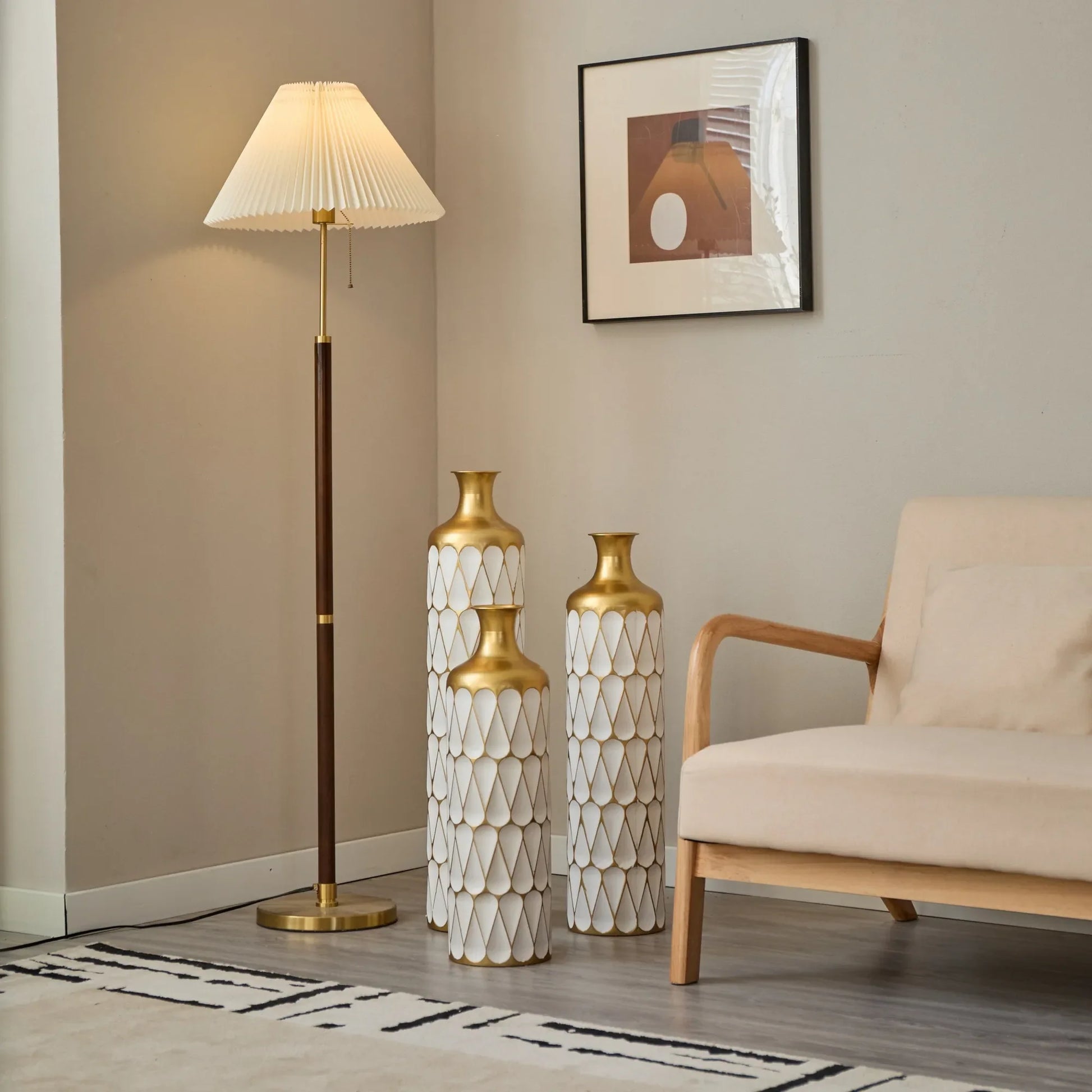 Floor Metal Vase Modern Style Decoration Home Droplet Shaped White Metal Vase 3-piece Set Gorgeous Home Decoration Large Glazed Metal Vase – view 9