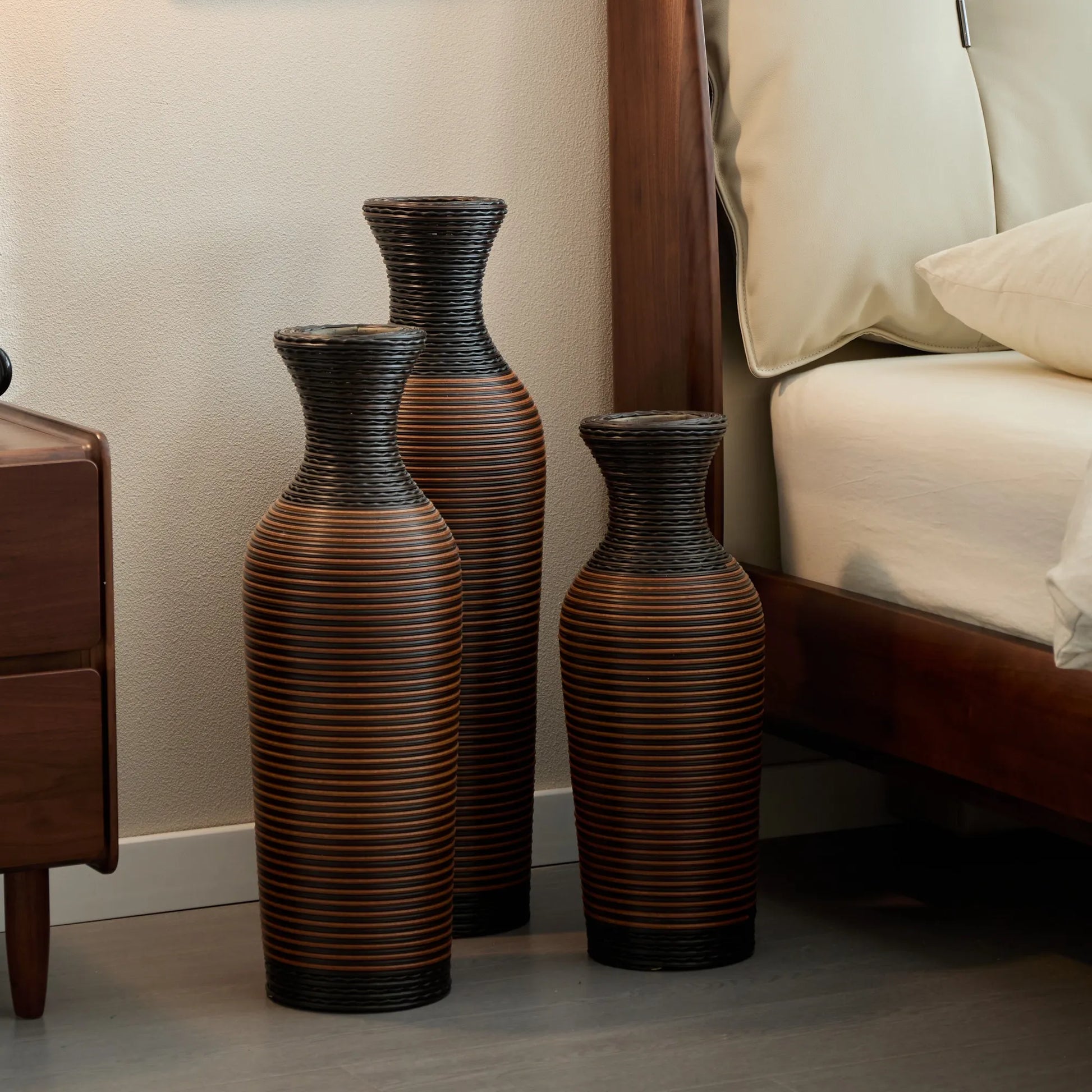 Desktop Vase, Brown Decorative Floor Vase, Classic and Neat Floor Vase, High Independent Flower Stand, Artificial Vine Vase, PVC Floor Vase, Home – view 9