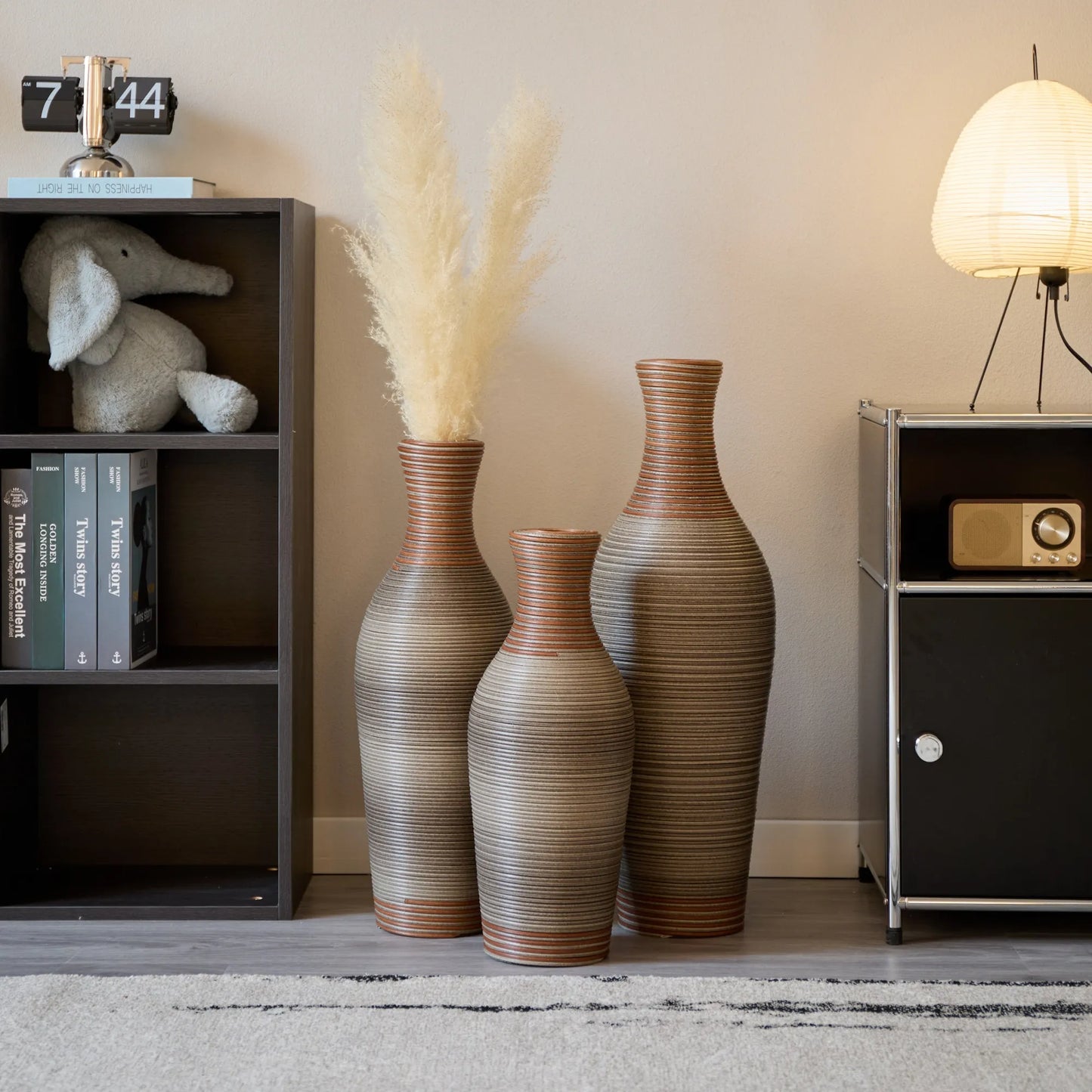 Desktop Vase, Brown Decorative Floor Vase, Classic and Neat Floor Vase, High Independent Flower Stand, Artificial Vine Vase, PVC Floor Vase, Home – view 9