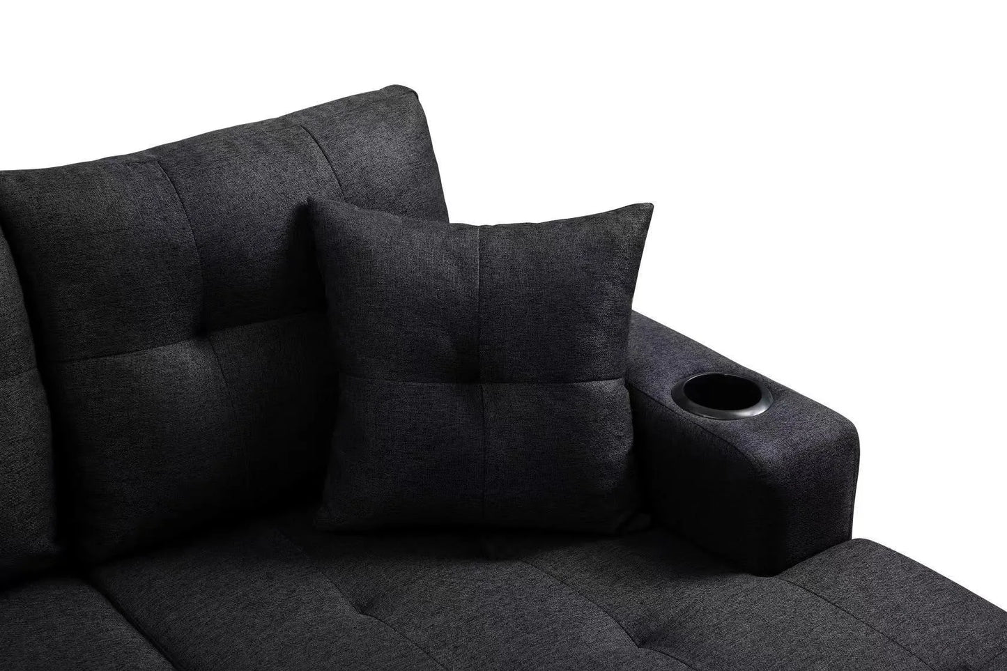 MEGA right sectional sofa with footrest, convertible corner sofa with armrest storage, living room and apartment sectional sofa, right chaise longue – view 9