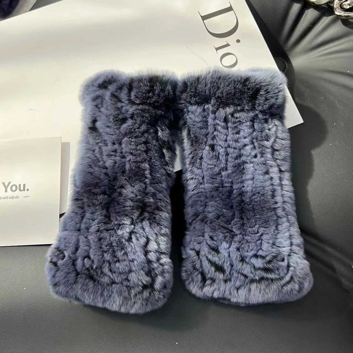 Women's Genuine Rex Rabbit Fur Fingerless Gloves