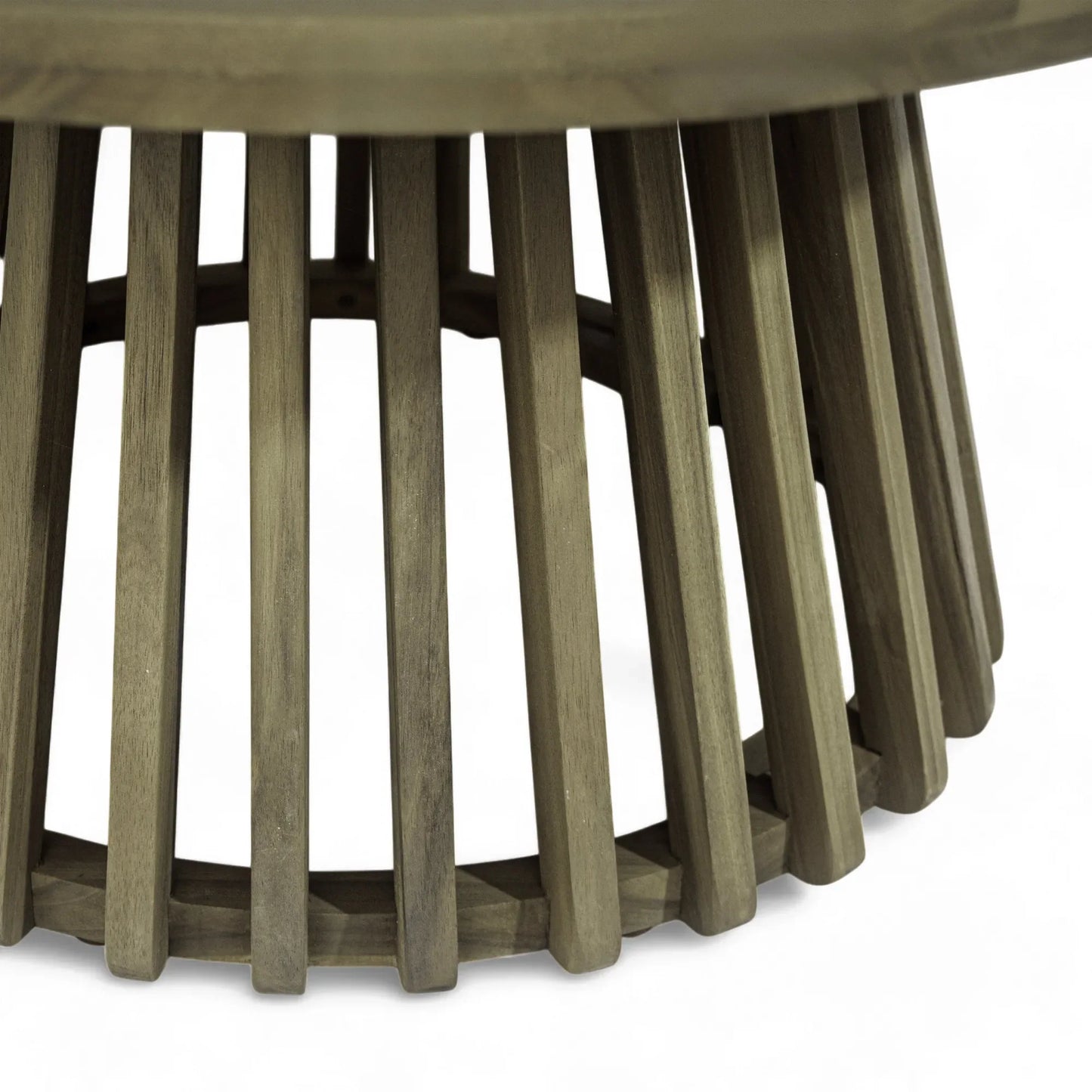 Outdoor Acacia Wood Patio Coffee Table, Round Coffee Table for Backyard, Lawn, Balcony,Grey Finish – view 10