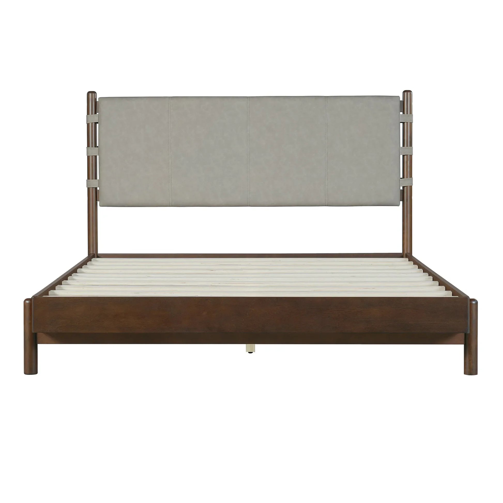 Modern Queen Bed Frame Set with 2 Nightstands, Light Gray Wood Platform Bed with Headboard and Matching Bedside Tables for Bedroom – view 10