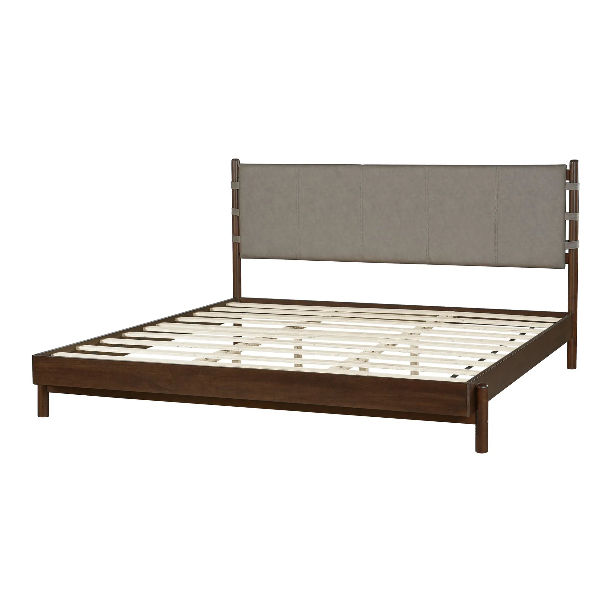 Modern King Bed Frame Set with 2 Nightstands, Light Gray Wood Platform Bed with Headboard and Matching Bedside Tables for Bedroom – view 10