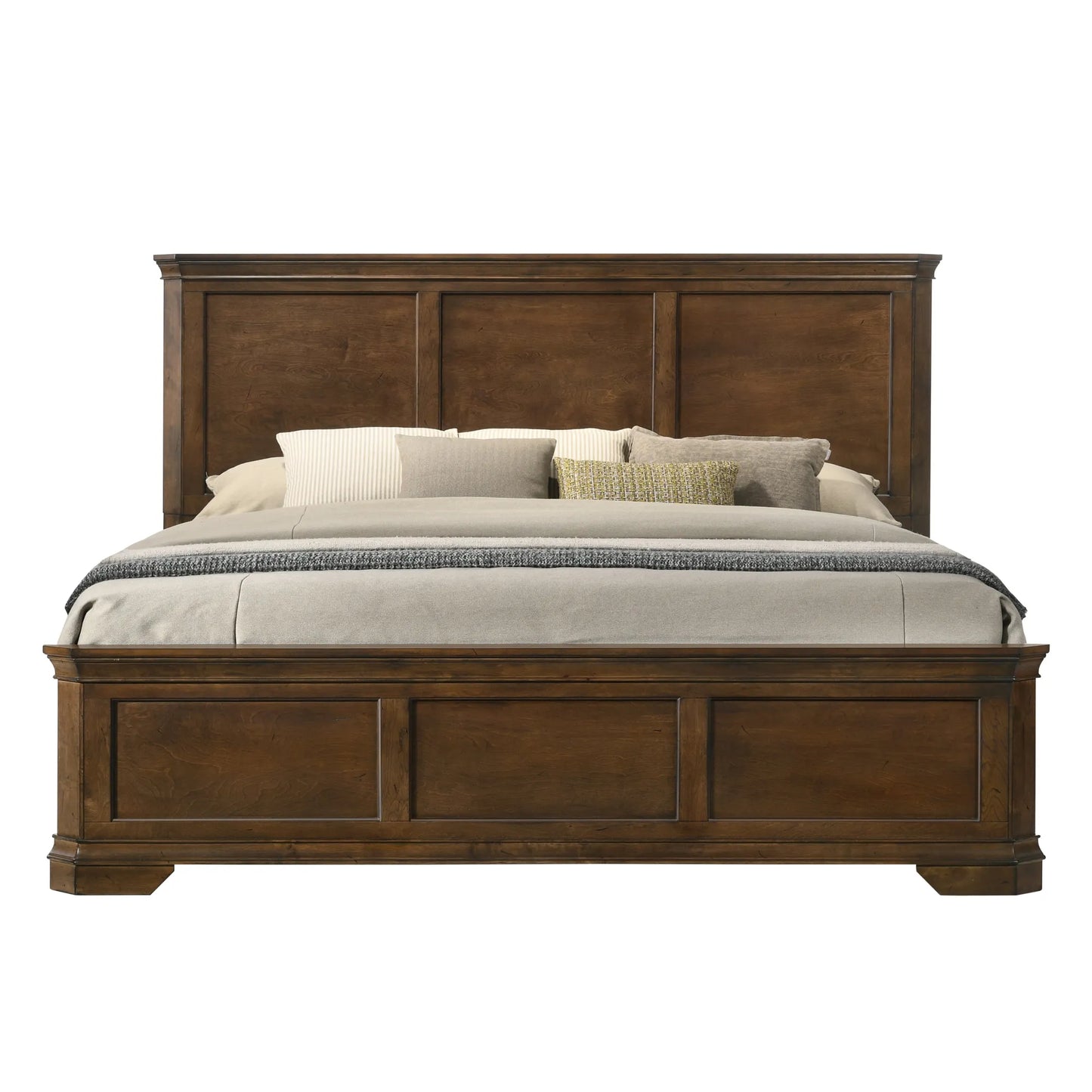 Maderne Traditional 3-Piece Wood Bedroom Set with King Size Panel Bed and Two Nightstands – view 10