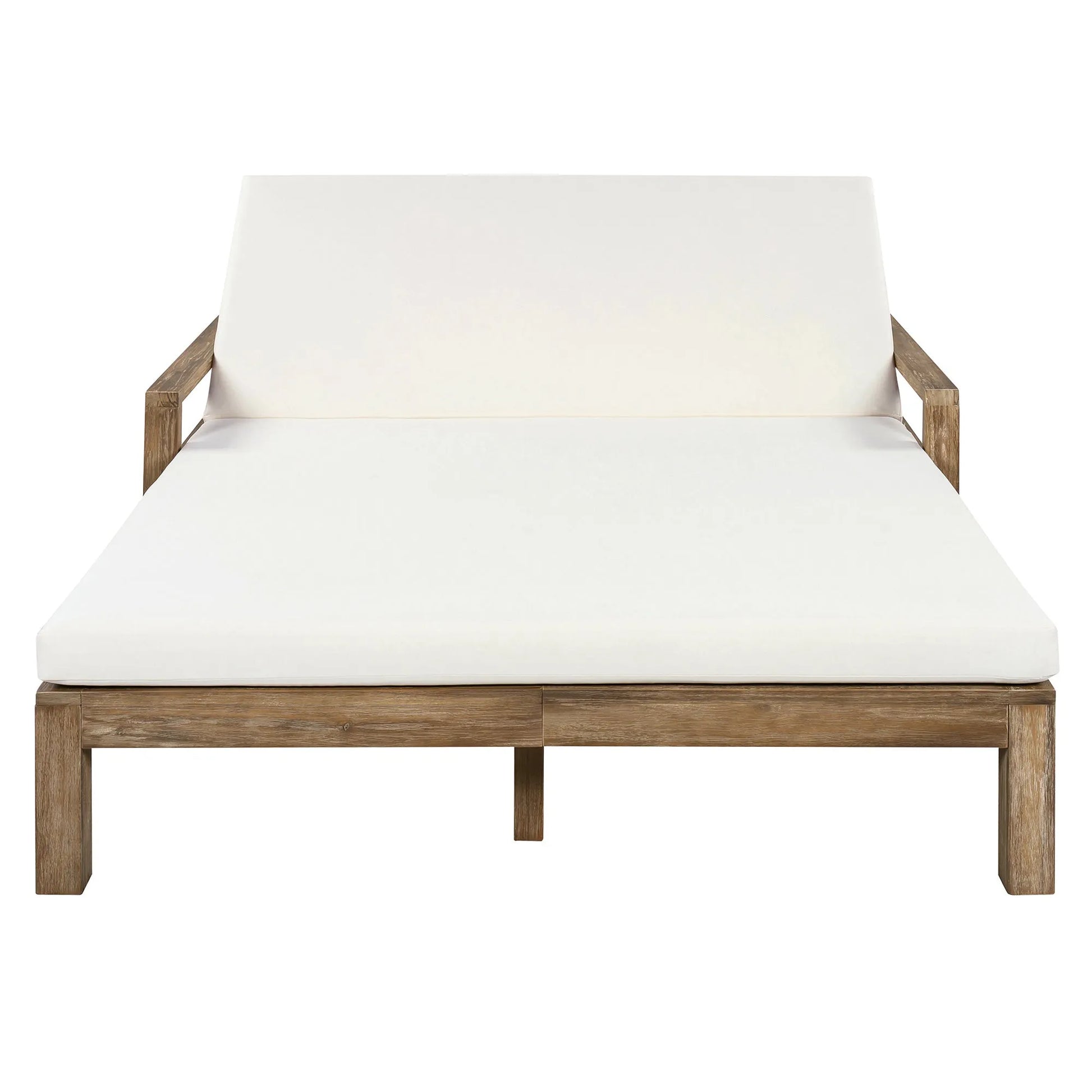 1-Piece Farmhouse-styled Wooden Outdoor Sunbed for Ultimate Relaxation Outdoor Daybed Seating 2 People for Poolside, Garden and Backyard (Beige) – view 10