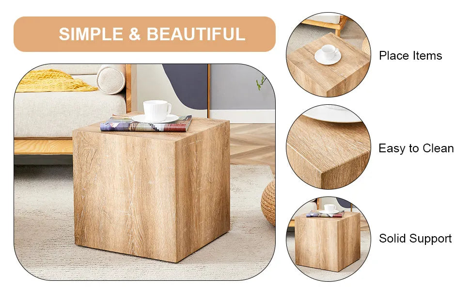 Elevate your living space with this square modern MDF coffee table that showcases smooth, light wood color texture patterns. It is characterized by – view 10