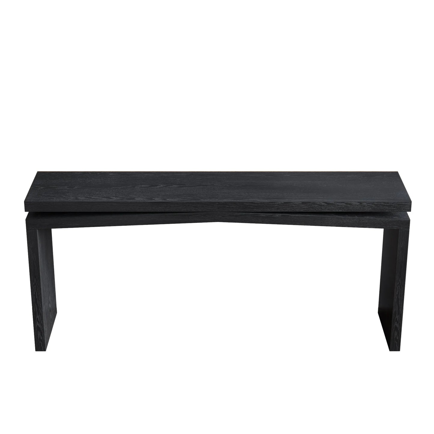 65-Inch Rustic Solid Wood Veneer Console Table, Long Farmhouse Entryway Sofa Table for Living Room, Hallway, Behind Couch, Apartment, Black – view 10