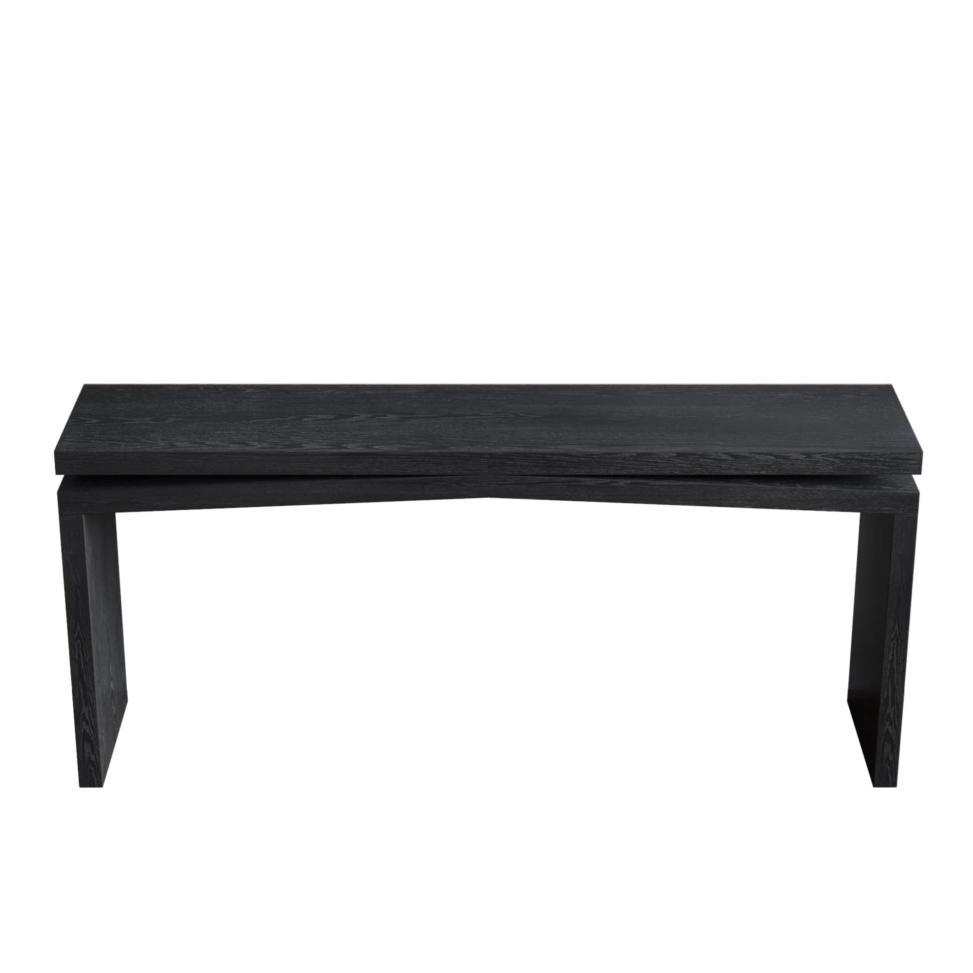 65-Inch Rustic Solid Wood Veneer Console Table, Long Farmhouse Entryway Sofa Table for Living Room, Hallway, Behind Couch, Apartment, Black – view 10
