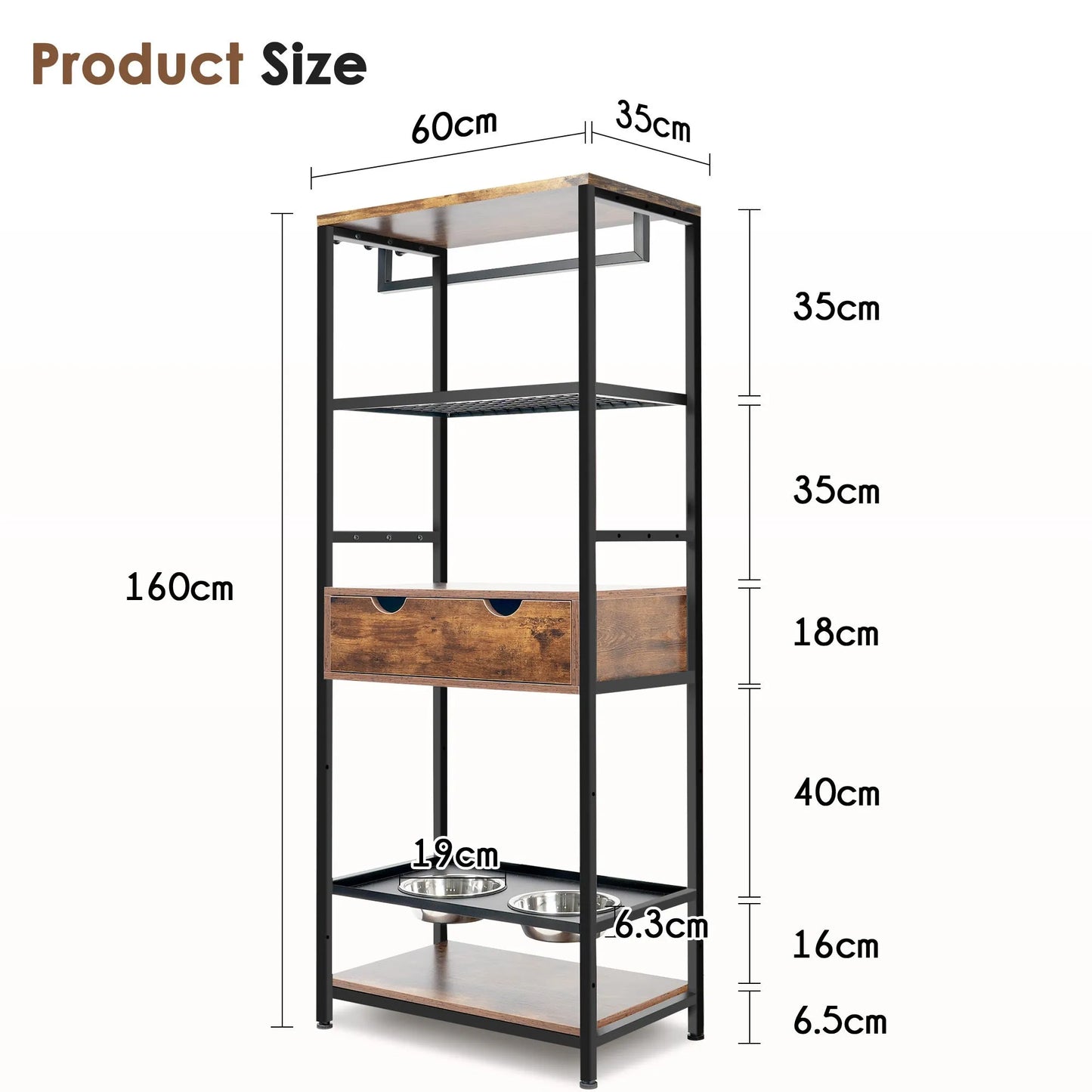 dog feeding station,3 Height Adjustable Raised Dog Bowls, Dog Feeder Station for Large Medium Dogs Cats, Dog Storage with shelves. – view 10