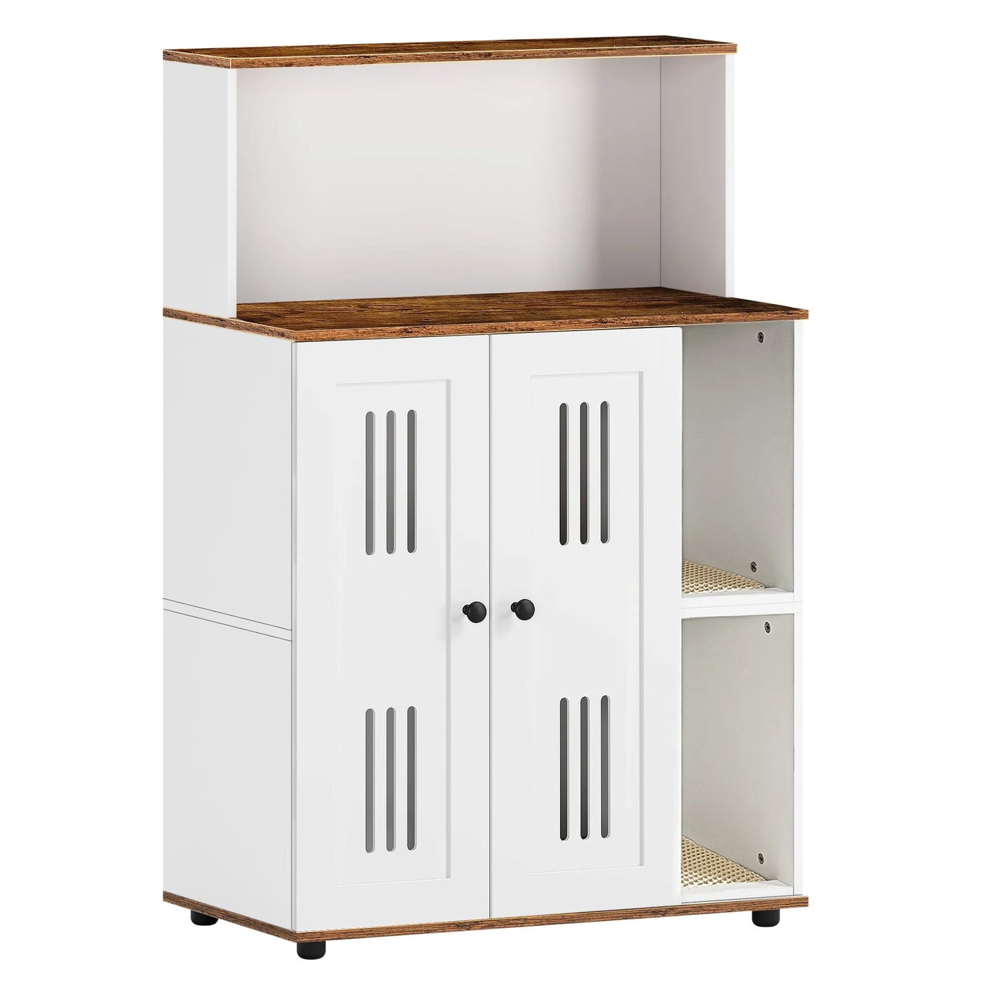 Litter Box Enclosure for 2 Cats,Hidden cat furniture, double litter cabinet, can be used as side cabinet, wash bathroom – view 10