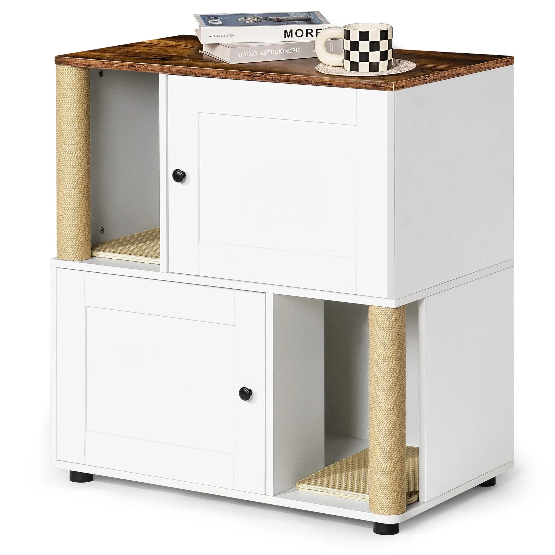 Double Cat Litter Box Enclouse,Cat Litter Box Enclosure for 2 Cats, Cat Litter Cabinet, Double Litter Box Enclosure with Shelve, Fit Most of Litter – view 10