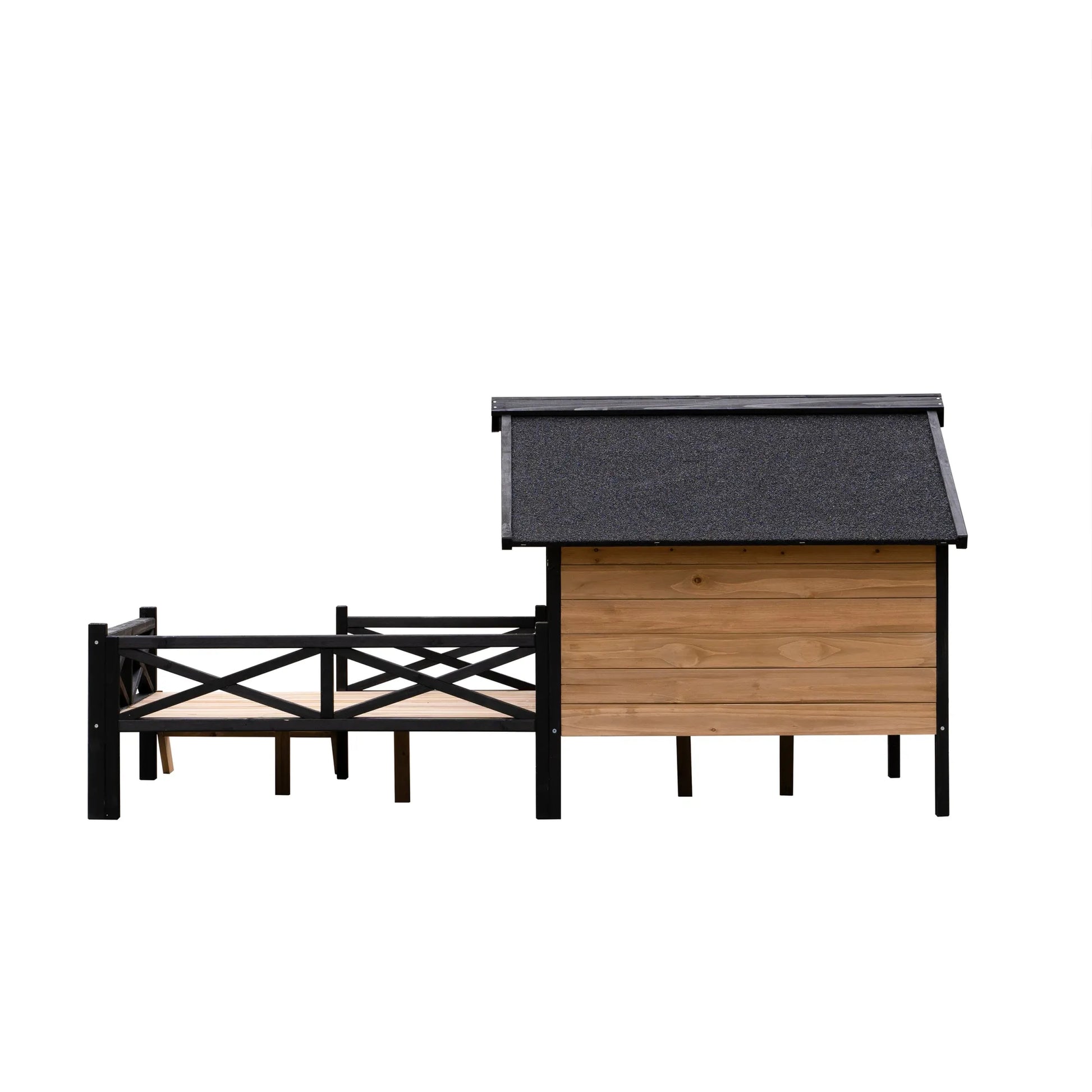 Outdoor Large Wooden Cabin House Style Wooden Dog Kennel with Porch – view 10