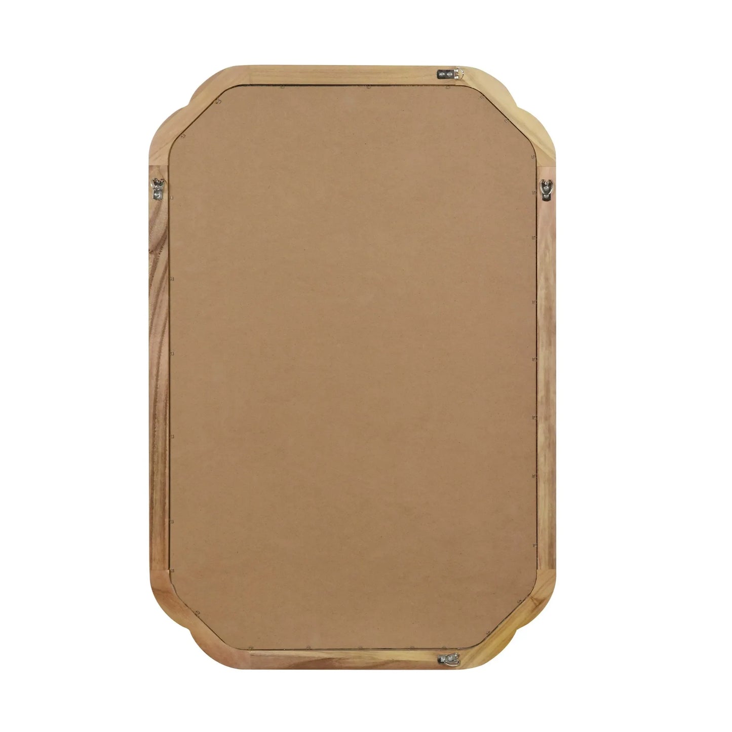 Natural Wood Color 20' x 30' Solid Wood Frame Rounded Corner Decorative Mirror, For Bedroom, Bathroom, Living Room, Entryway – view 10