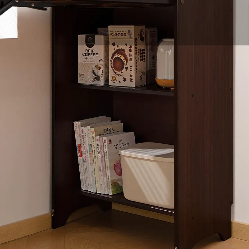 Bamboo Folding Desk, Foldable Desk for Small Space, Computer Desk with Hidden Storage, Mid Century Foldable Table for Home Office and Bedroom (Walnut – view 10