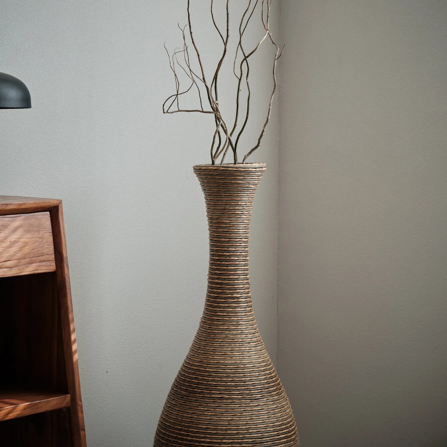 39-inch Tall Artificial Rattan Floor Vase in Elegant Beige - Statement Piece for Living Room Décor, Entryway, or Hallway - Versatile Home Accent for – view 10