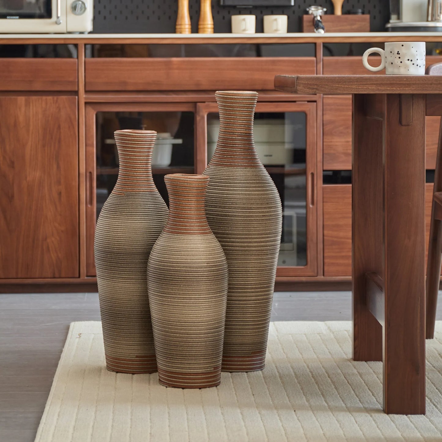 Desktop Vase, Brown Decorative Floor Vase, Classic and Neat Floor Vase, High Independent Flower Stand, Artificial Vine Vase, PVC Floor Vase, Home – view 10