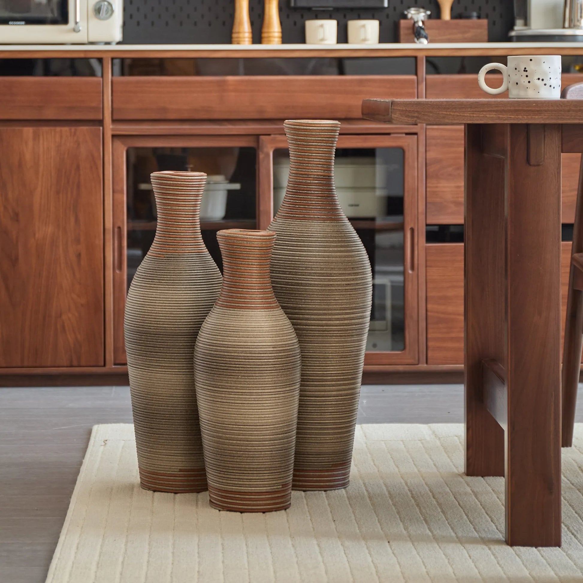 Desktop Vase, Brown Decorative Floor Vase, Classic and Neat Floor Vase, High Independent Flower Stand, Artificial Vine Vase, PVC Floor Vase, Home – view 10