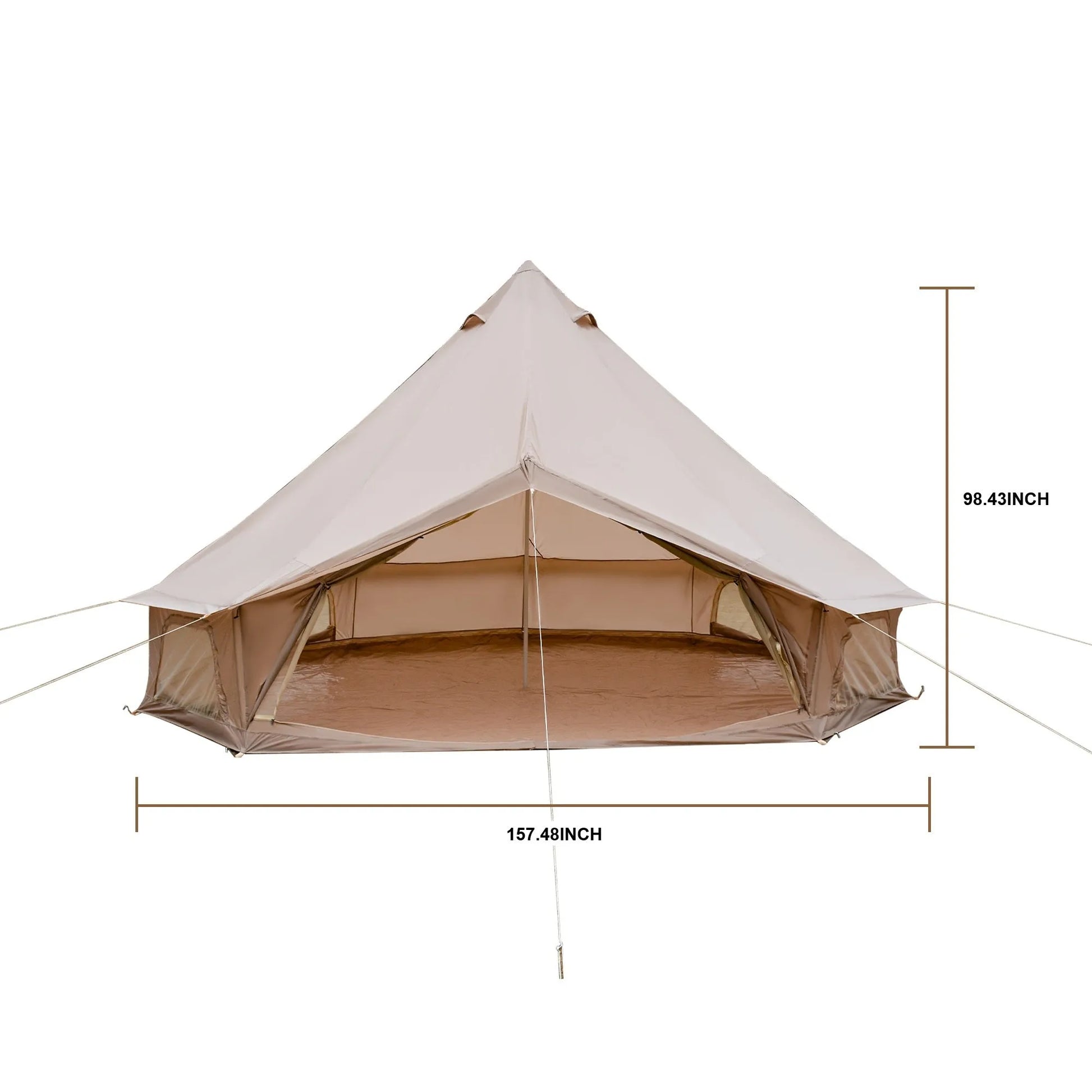 Oxford Bell Tent for Family Camping - Spacious 13.1ft Yurt with Stove Jack, Large Glamping Tents for 4-8 People, 4 Season Oxford Hot Tent Shelter – view 10