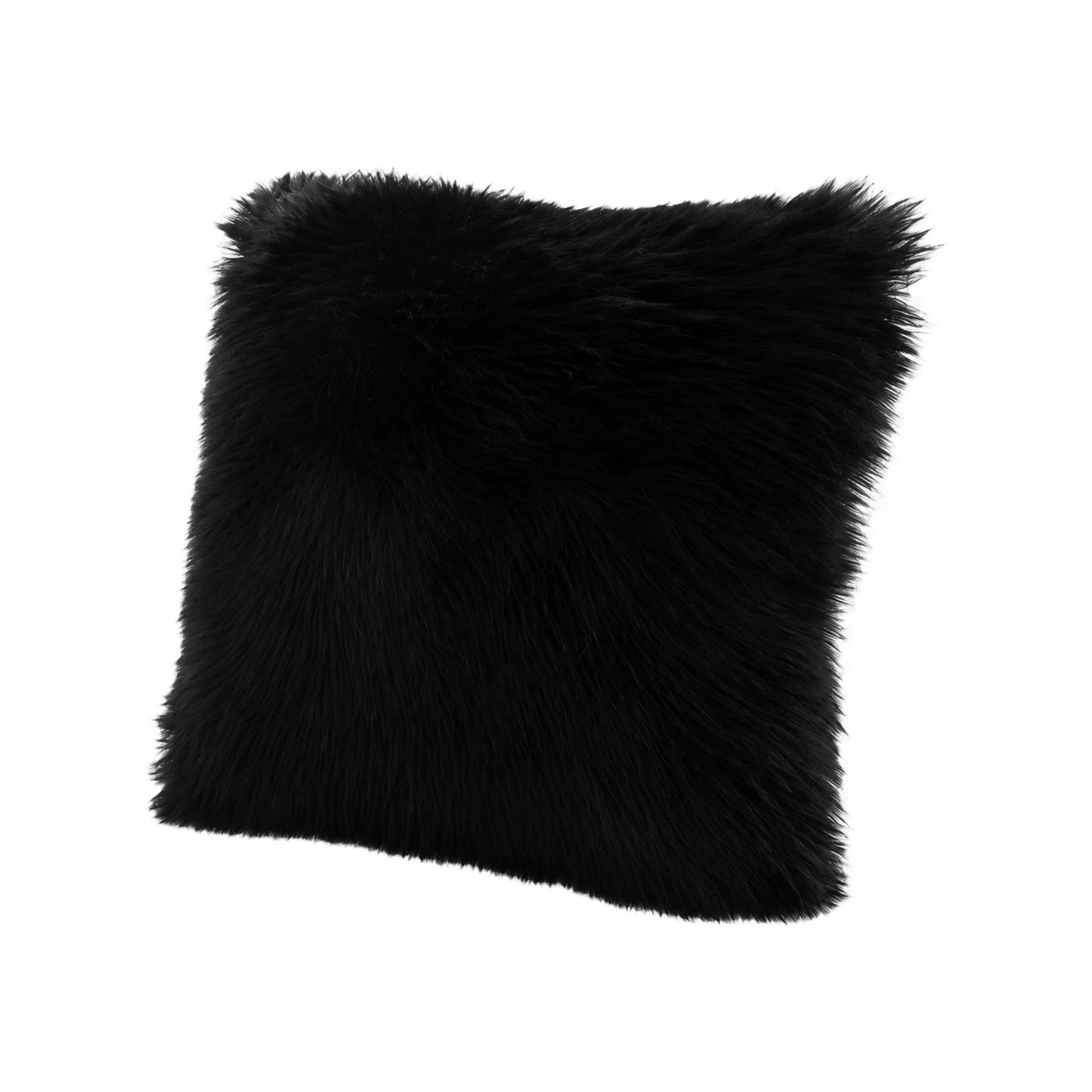 Natural Black genuine Australian wool pillow on transparent background