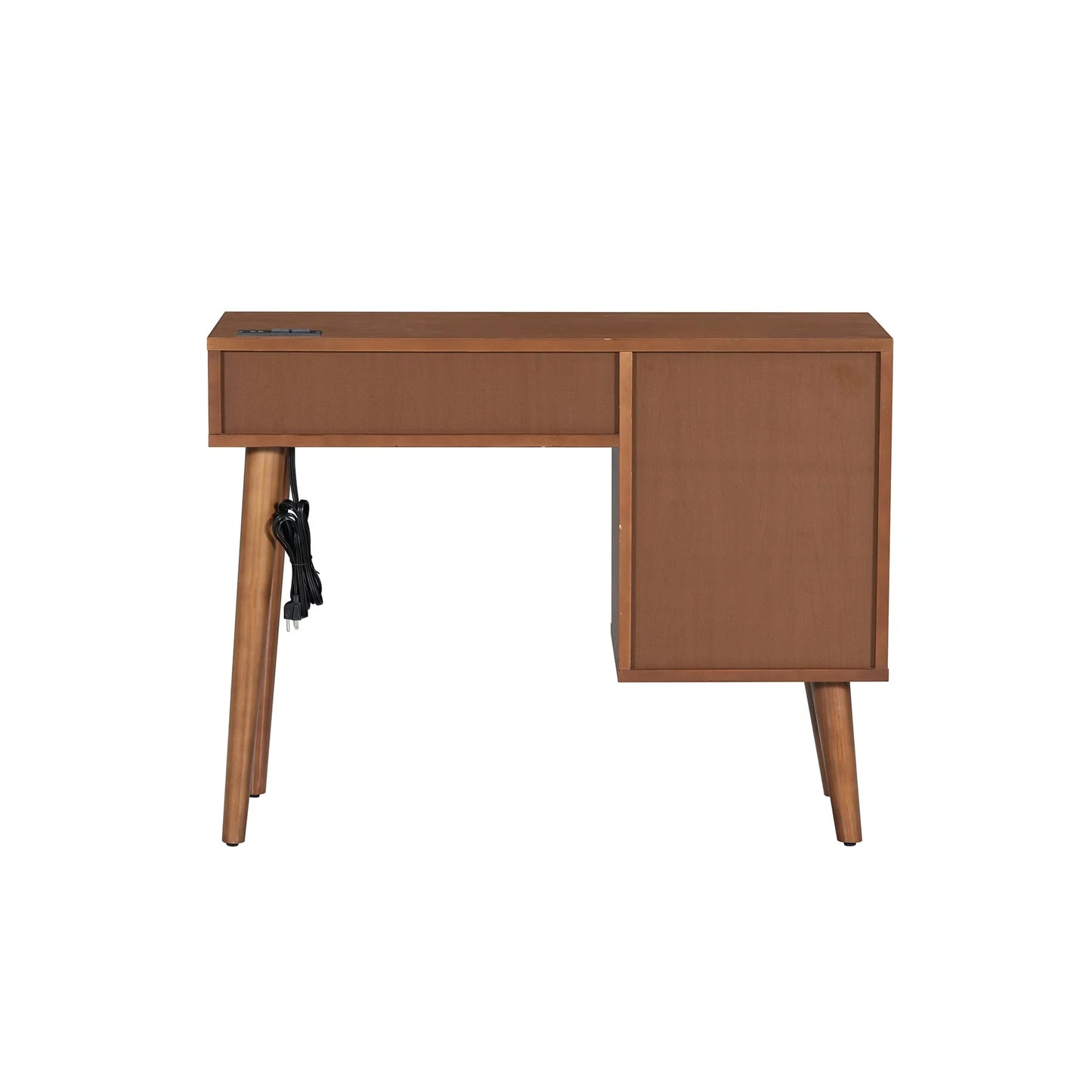39' Retro Bohemian Style Wooden Makeup Vanity Set with Charging Plug&USB Port and Stool, Dressing Table with 3 Storage Drawers and 1 Rectangular – view 11