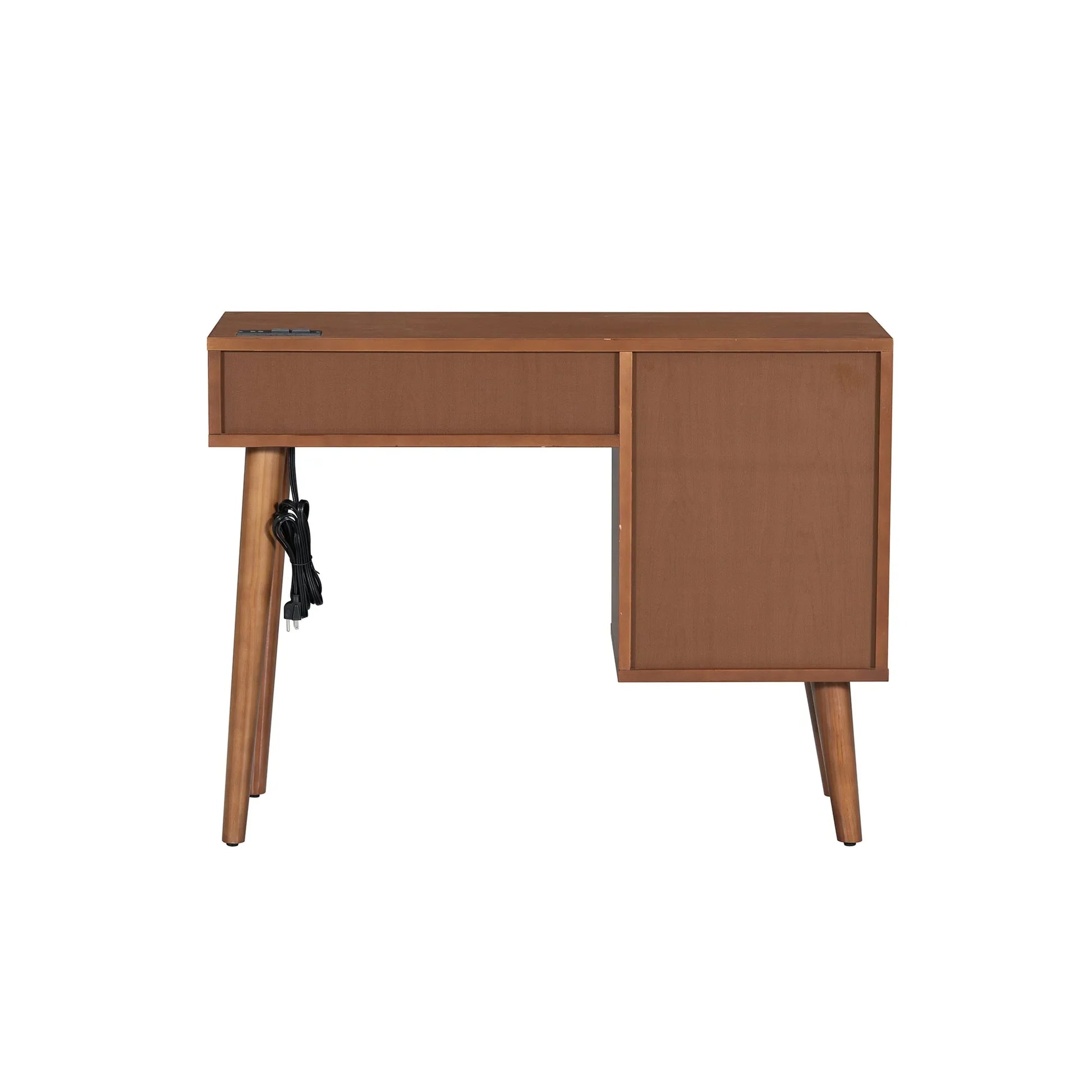 39' Retro Bohemian Style Wooden Makeup Vanity Set with Charging Plug&USB Port and Stool, Dressing Table with 3 Storage Drawers and 1 Rectangular – view 11