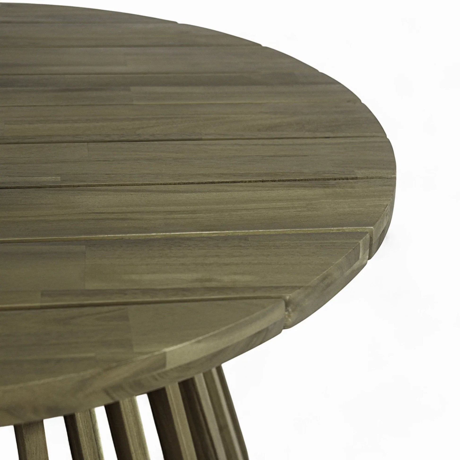 Outdoor Acacia Wood Patio Coffee Table, Round Coffee Table for Backyard, Lawn, Balcony,Grey Finish – view 11