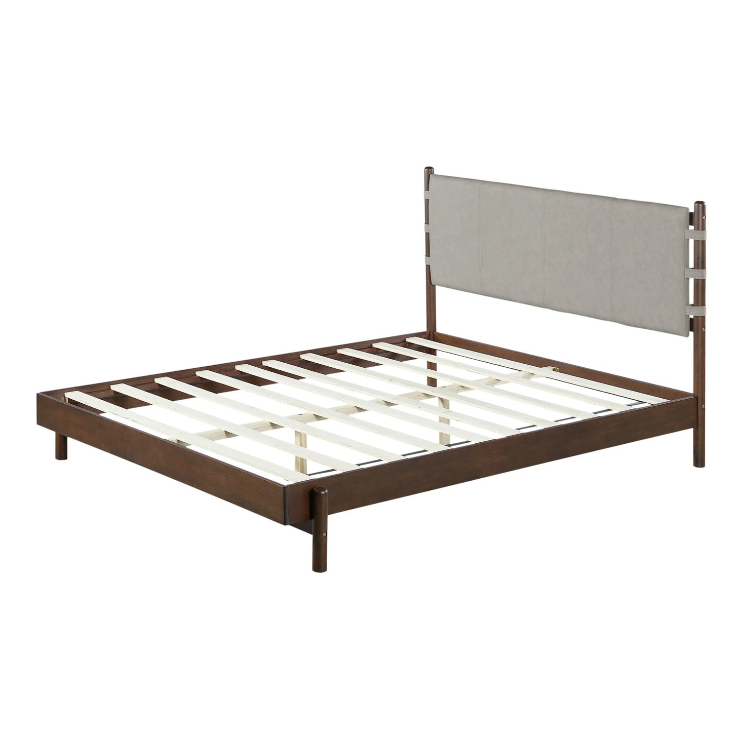 Modern Queen Bed Frame Set with 2 Nightstands, Light Gray Wood Platform Bed with Headboard and Matching Bedside Tables for Bedroom – view 11