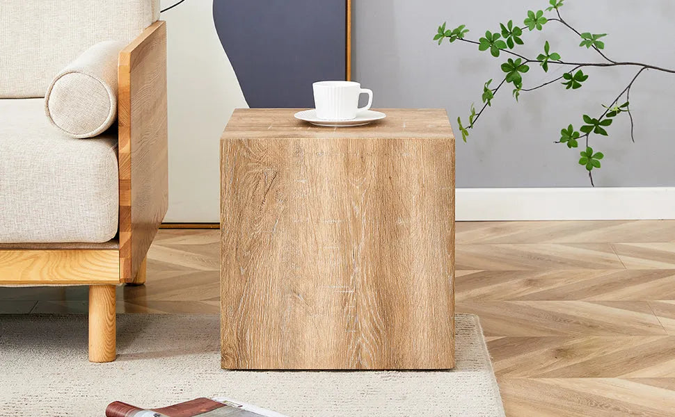 Elevate your living space with this square modern MDF coffee table that showcases smooth, light wood color texture patterns. It is characterized by – view 11